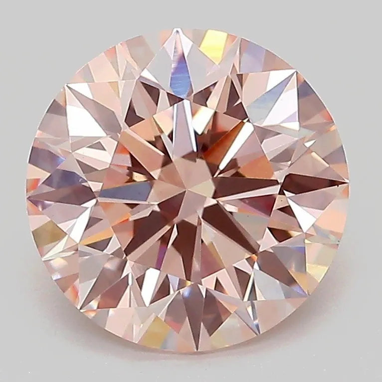 2.87ct Round Lab Grown Diamond (Colour Fancy Pink, Clarity VS1, Cut ID, IGI Certified)