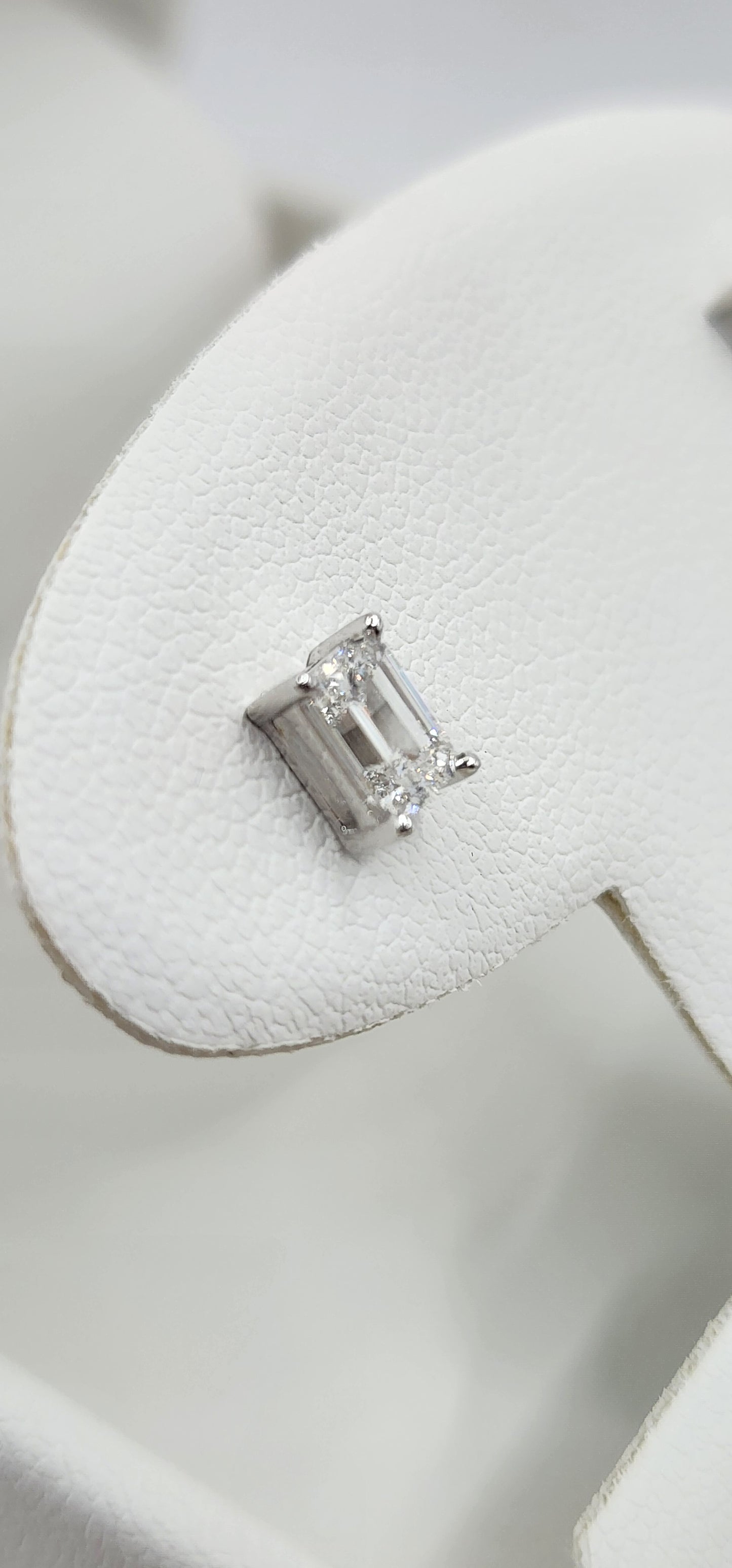 1 Carat Total Weight 14K White Gold Emerald Cut Lab Grown Diamond Studs