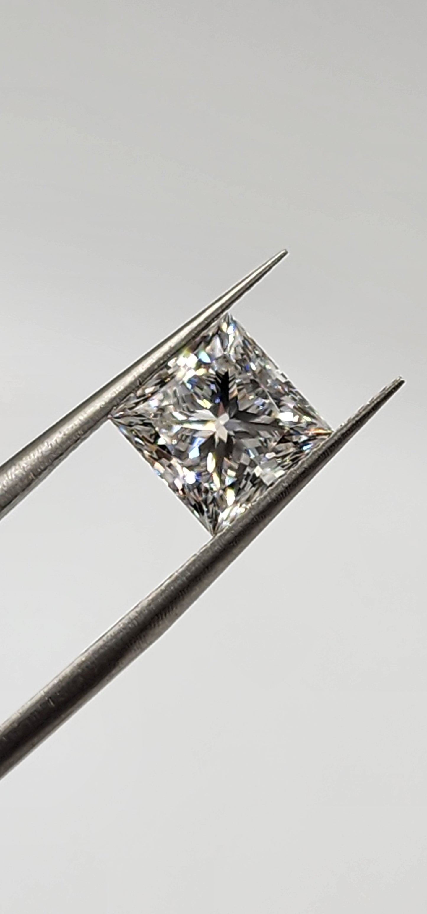 3.03 Princess Lab Grown Diamond, Color G, VS1 Clarity IGI Certified