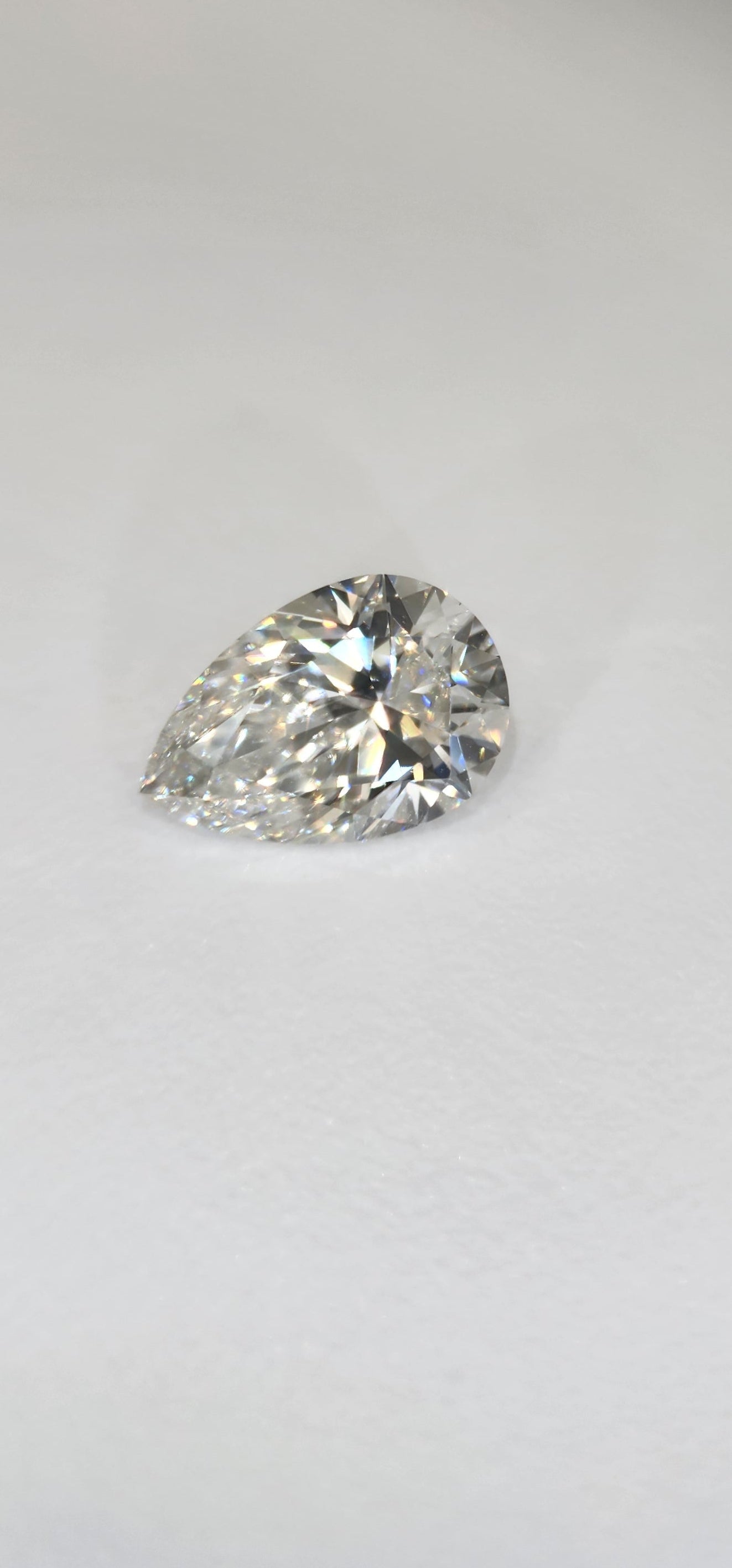 3.1 Carat Pear Lab Grown Diamond, Color F, VVS2 Clarity IGI Certified