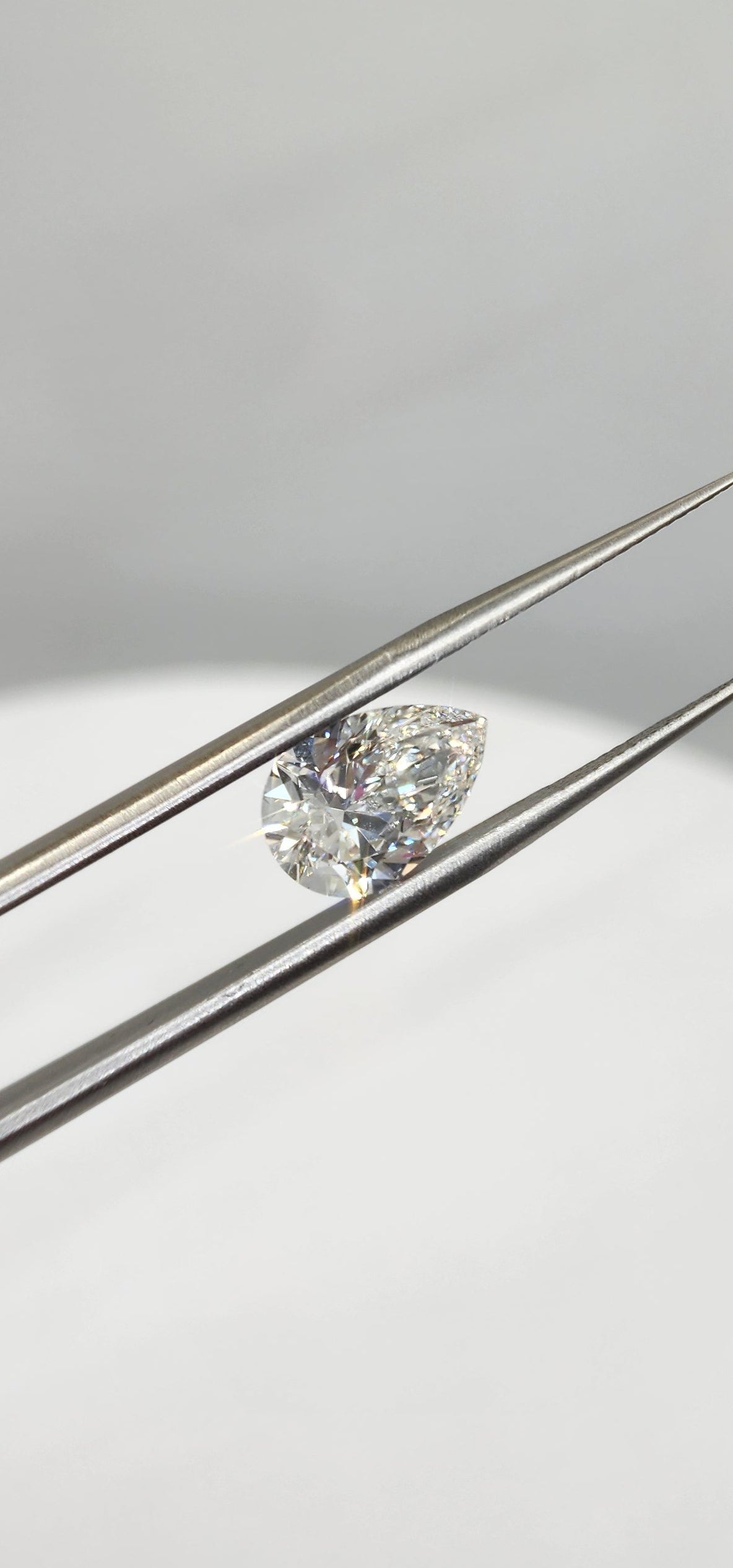 3.1 Carat Pear Lab Grown Diamond, Color F, VVS2 Clarity IGI Certified