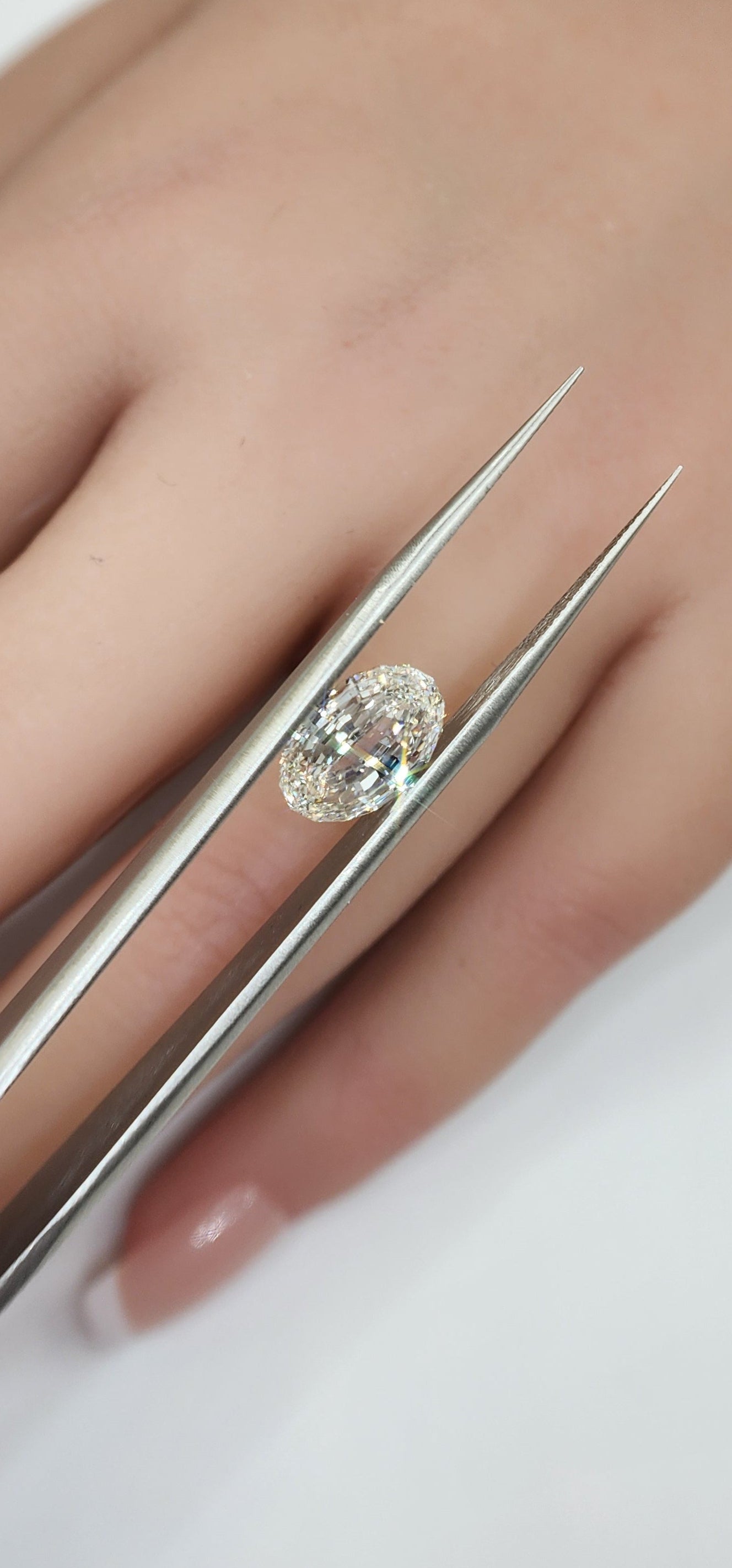 4.14 Carat Portuguese Oval Lab Grown Diamond, Color G, VS1 Clarity IGI Certified