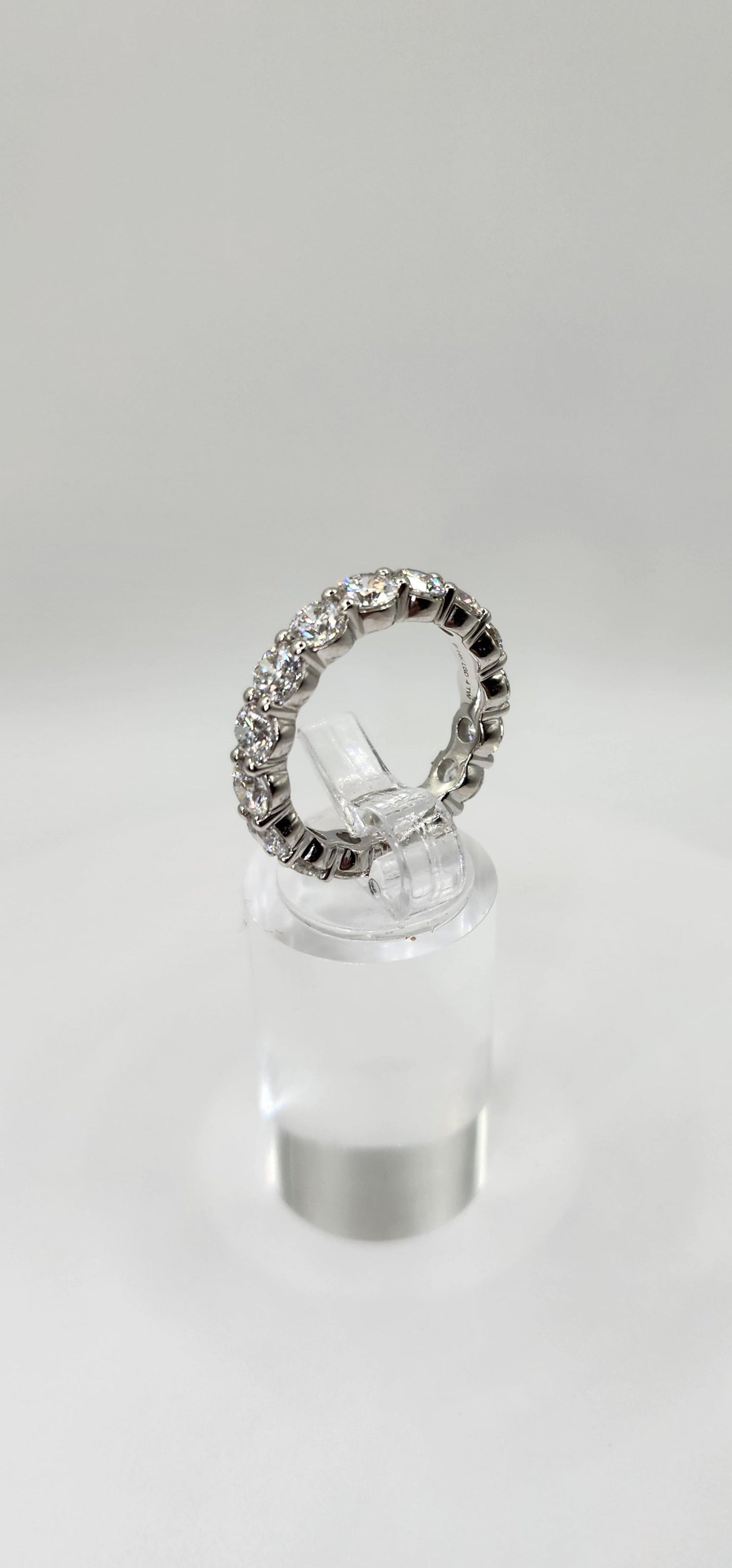 4 Carat Total Weight Round Lab Grown Diamond Eternity Band,White Gold, Size 7