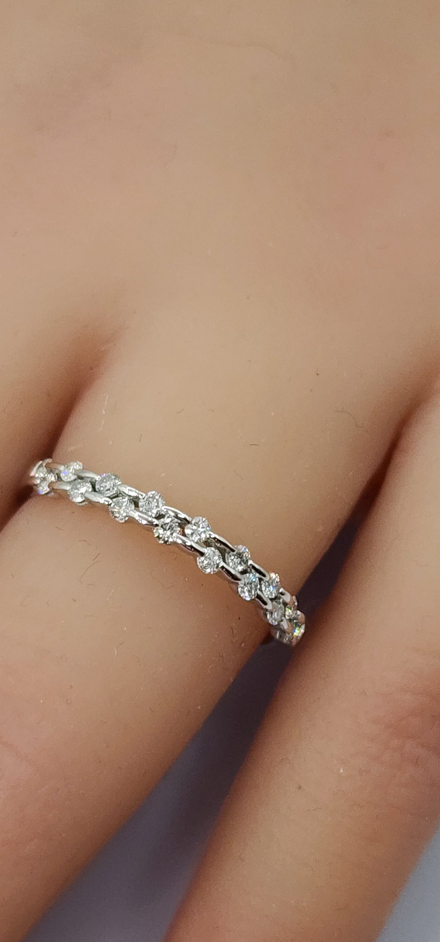 Dainty Stacking Ring - 14K White Gold - .07 CTW Lab Grown Diamonds Size 7