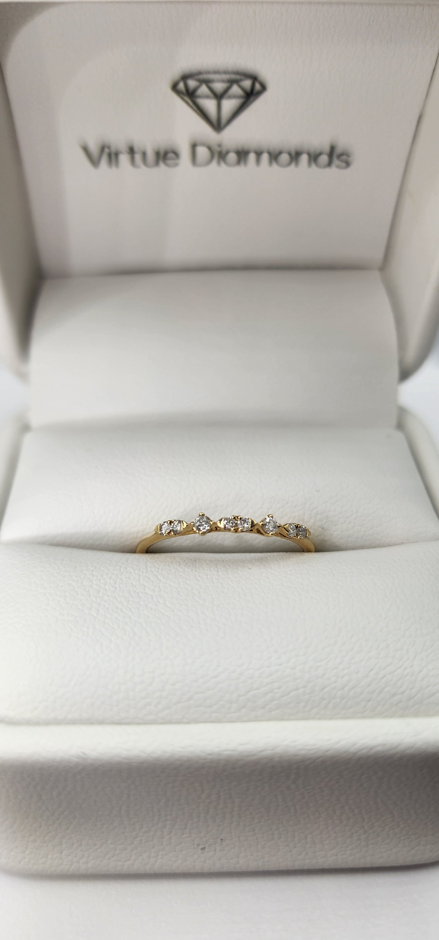 Dainty Stacking Ring - 10K Yellow Gold - .10 CTW Lab Grown Diamonds Size 7