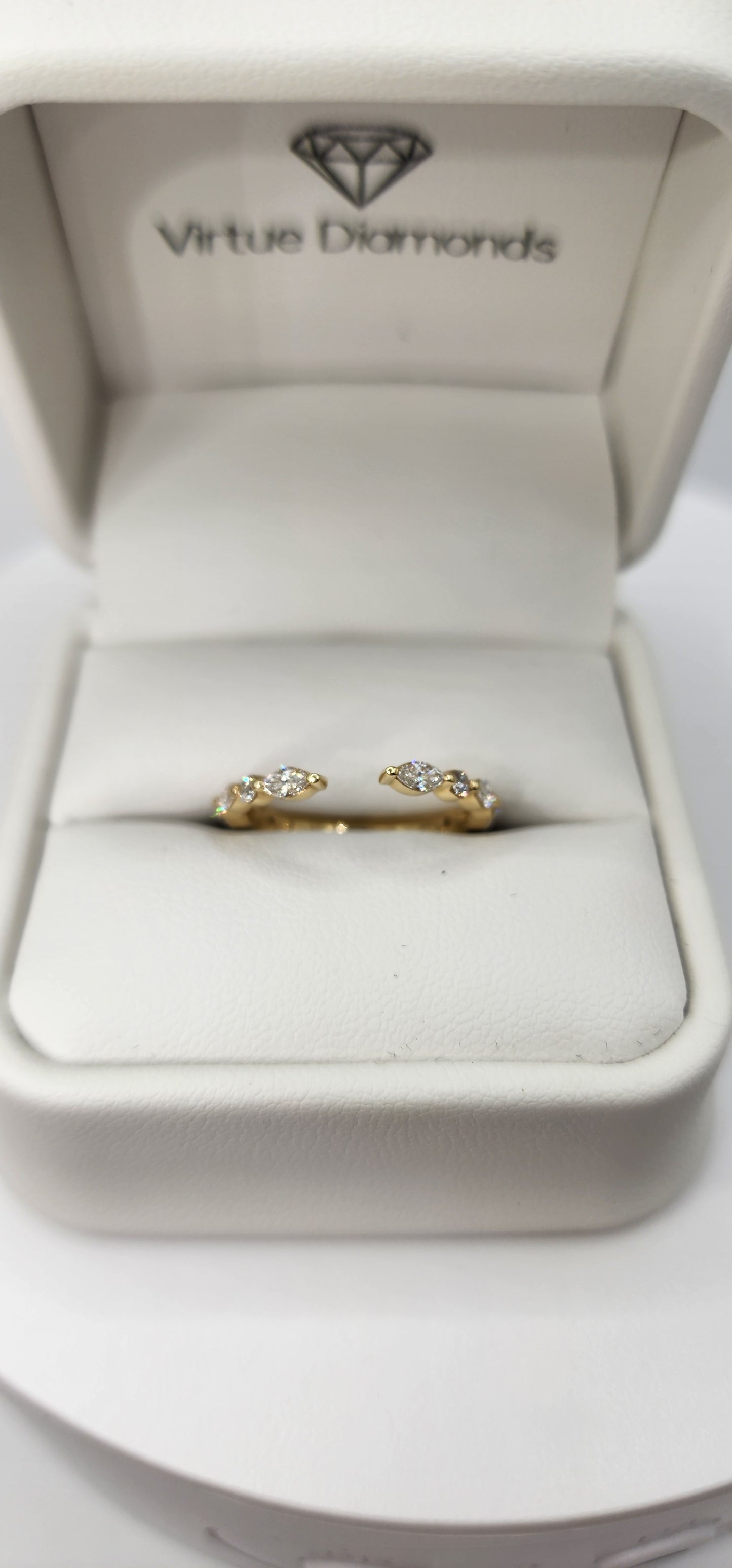 .5 Carat Total 14k Yellow Gold Open Shank Ring Enhancer with Oval & Round Lab Grown Diamonds