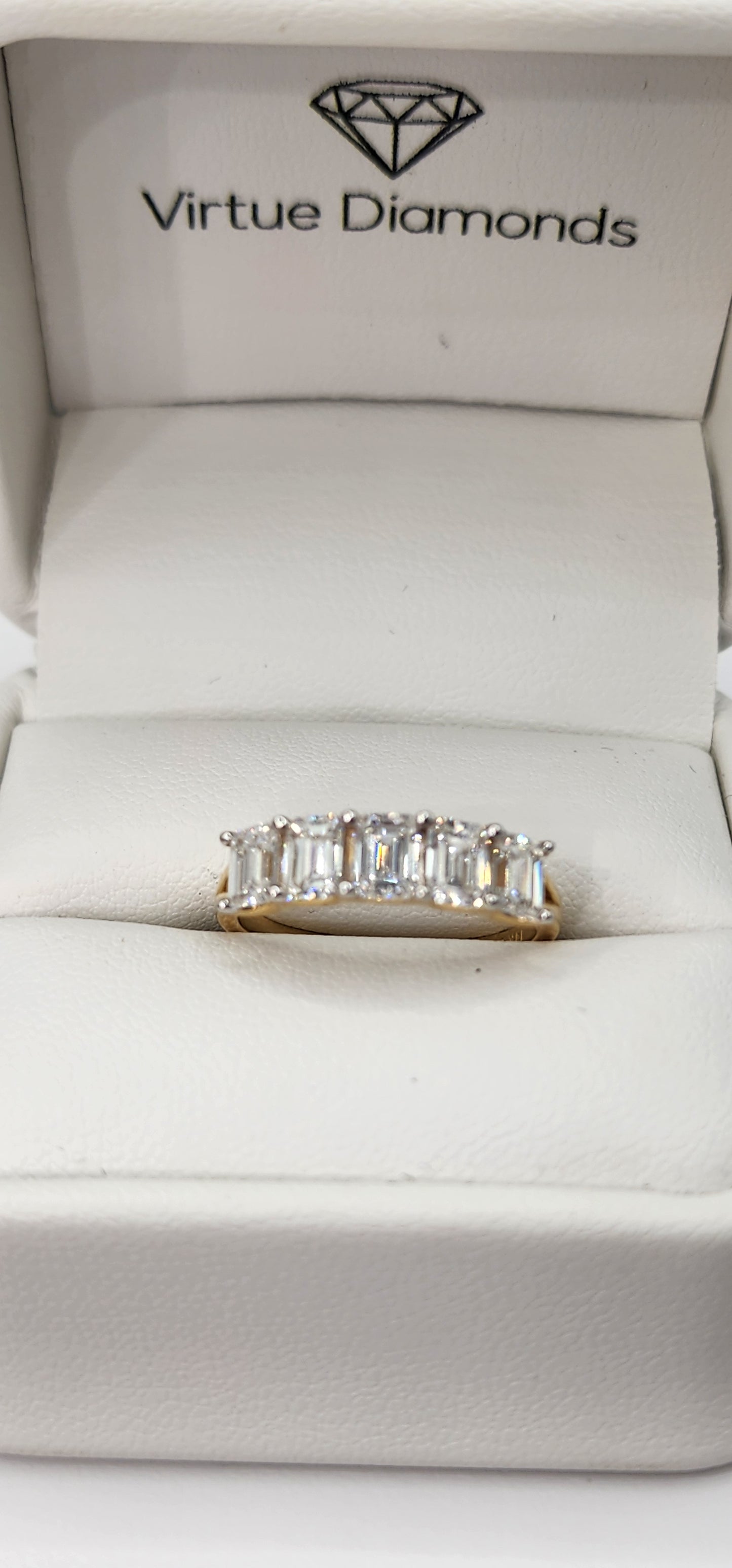 2 Carat Total Weight 14k Yellow Gold 5-Diamond Ring, Lab Grown Diamonds, Size 7