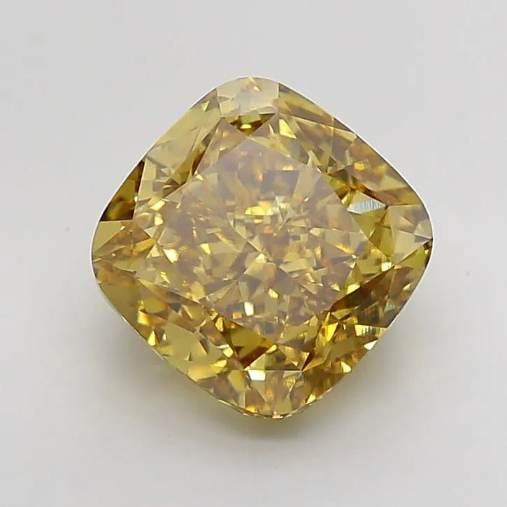 5.01ct Cushion modified Lab Grown Diamond (Colour Fancy Intense Gray Yellow, Clarity VVS2, IGI Certified)