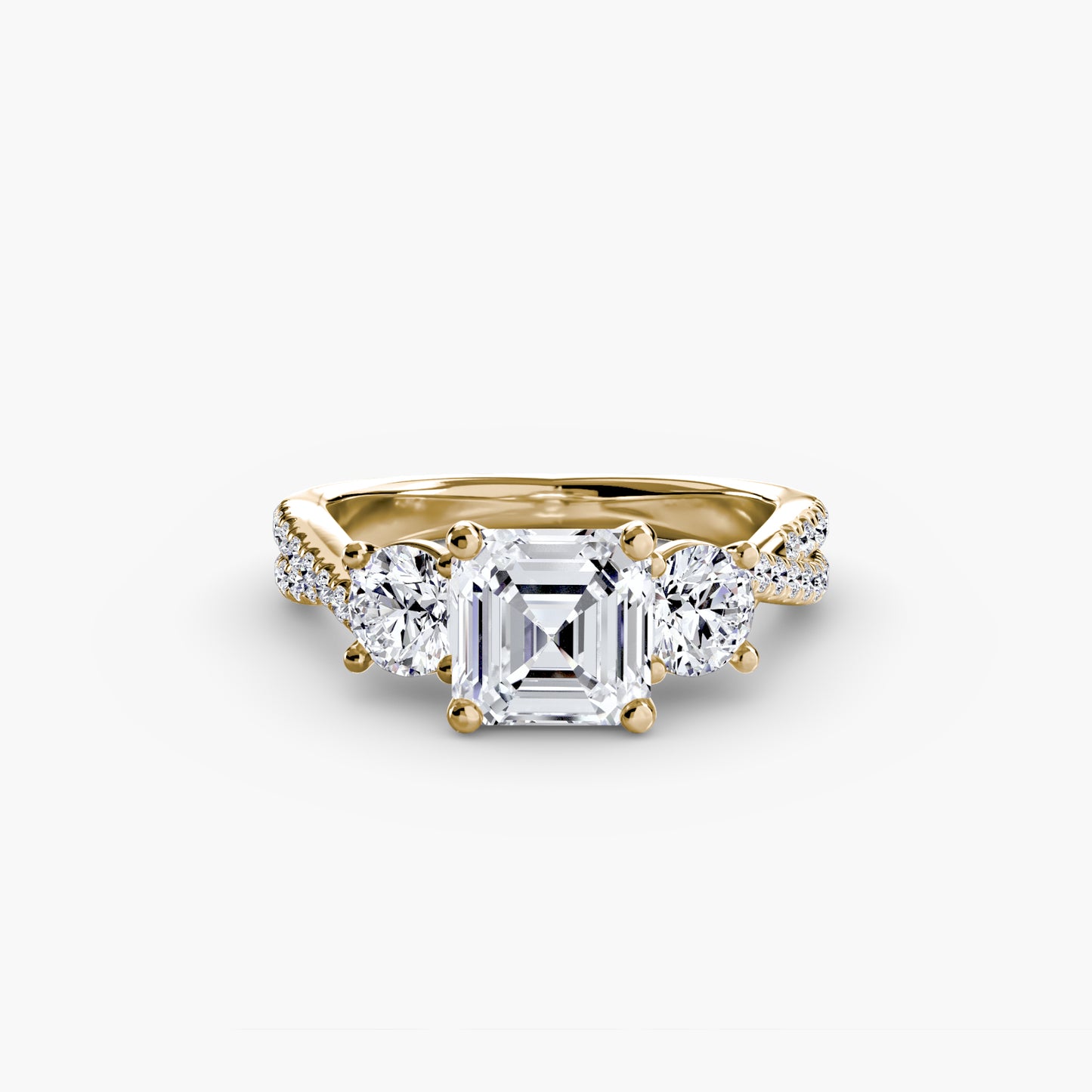 The "Vienna" Three-Stone with Pavé Band