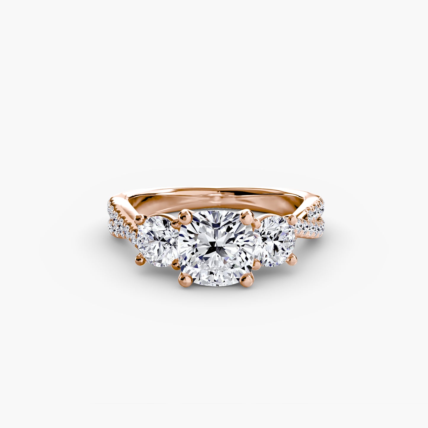 The "Vienna" Three-Stone with Pavé Band