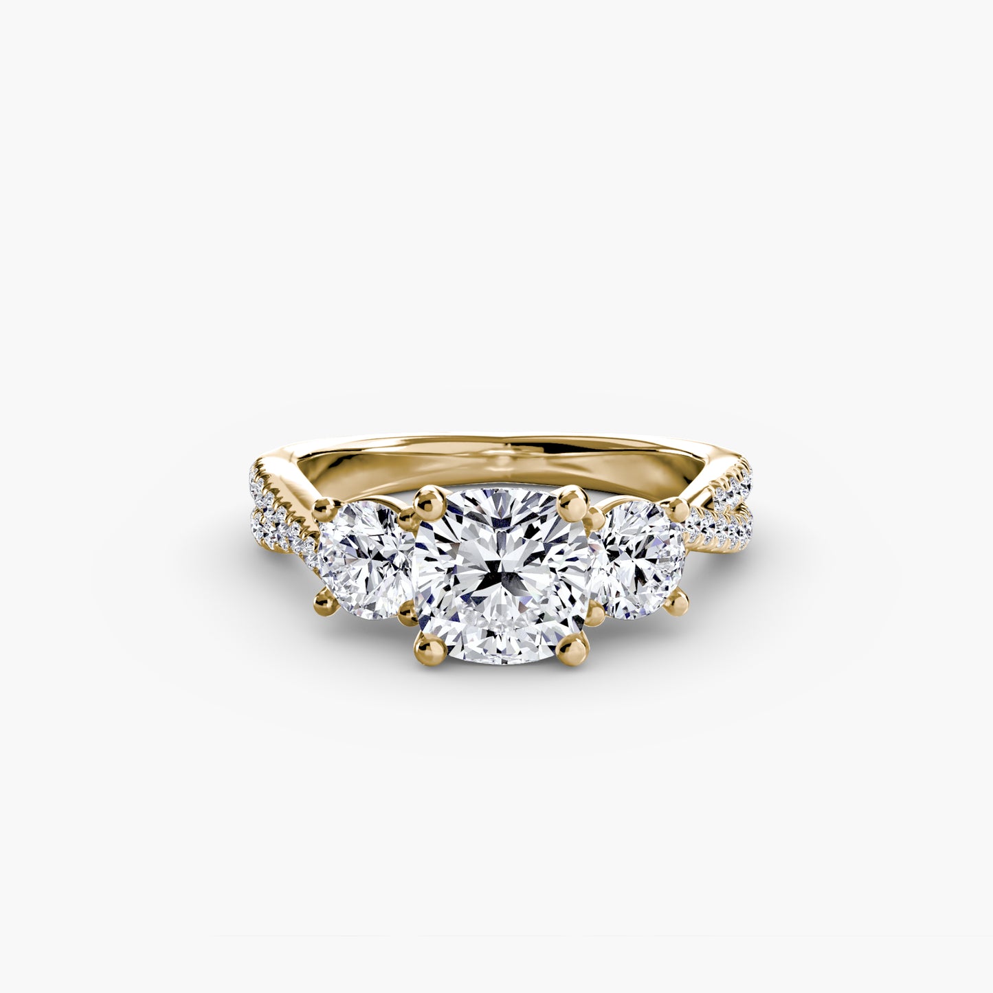 The "Vienna" Three-Stone with Pavé Band