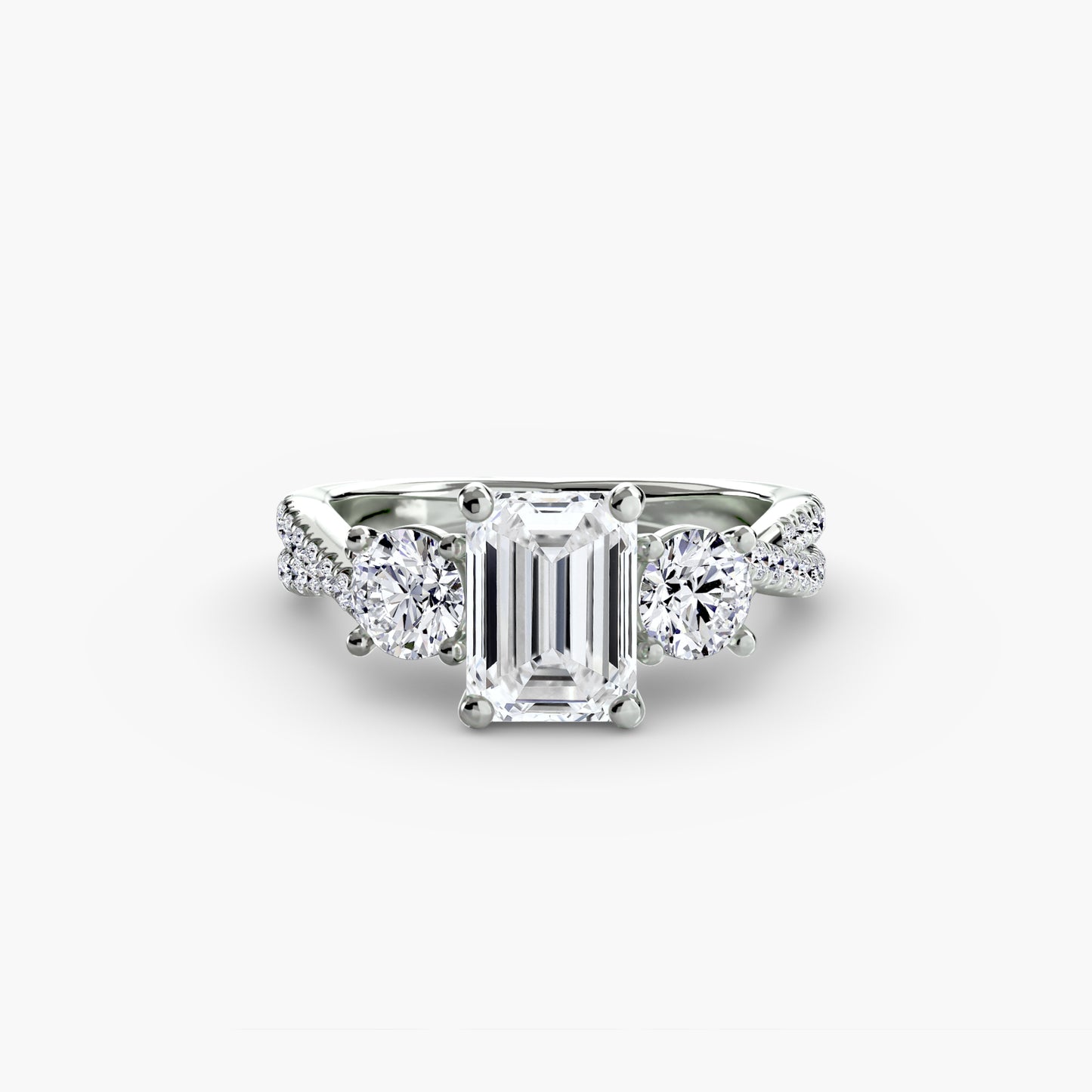 The "Vienna" Three-Stone with Pavé Band