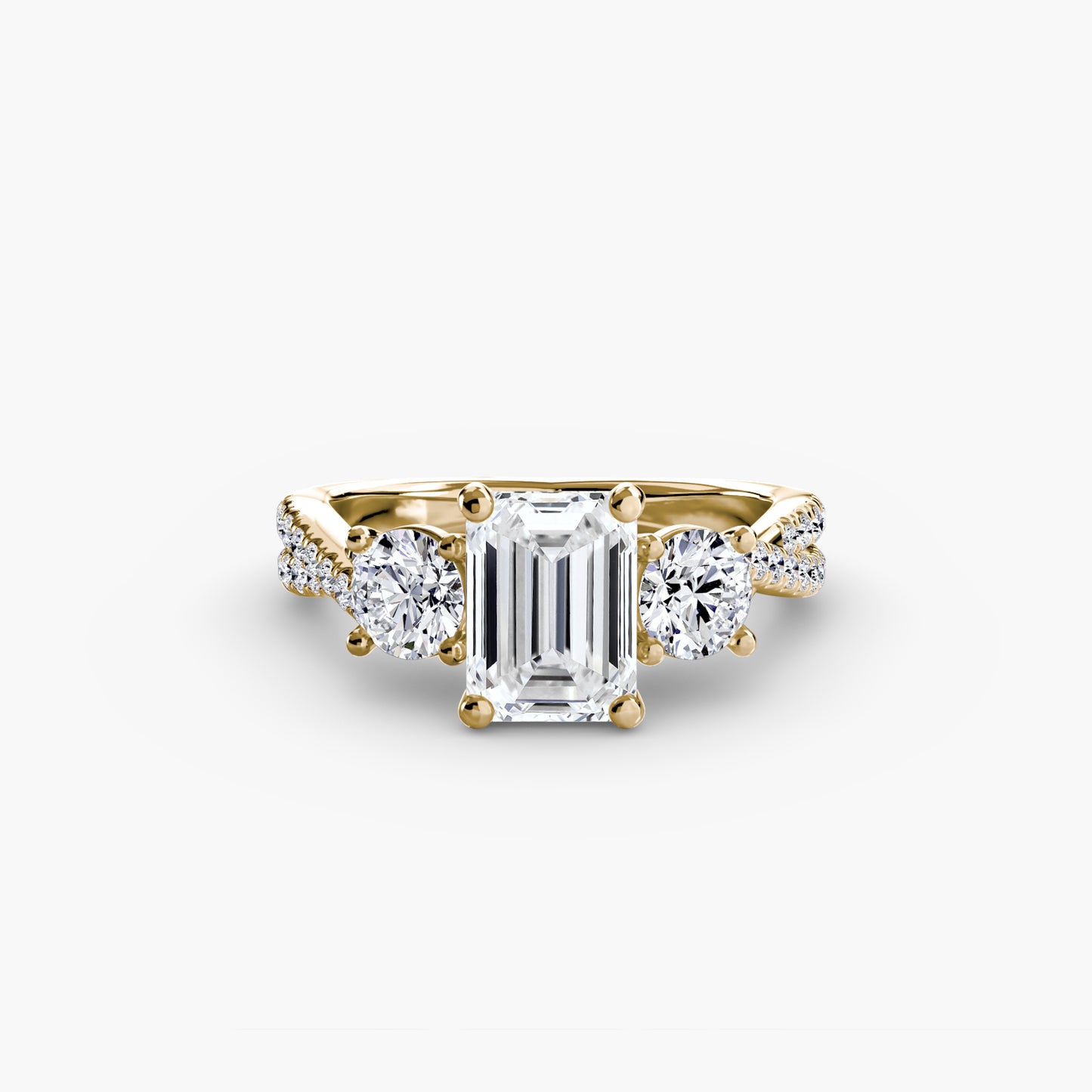The "Vienna" Three-Stone with Pavé Band