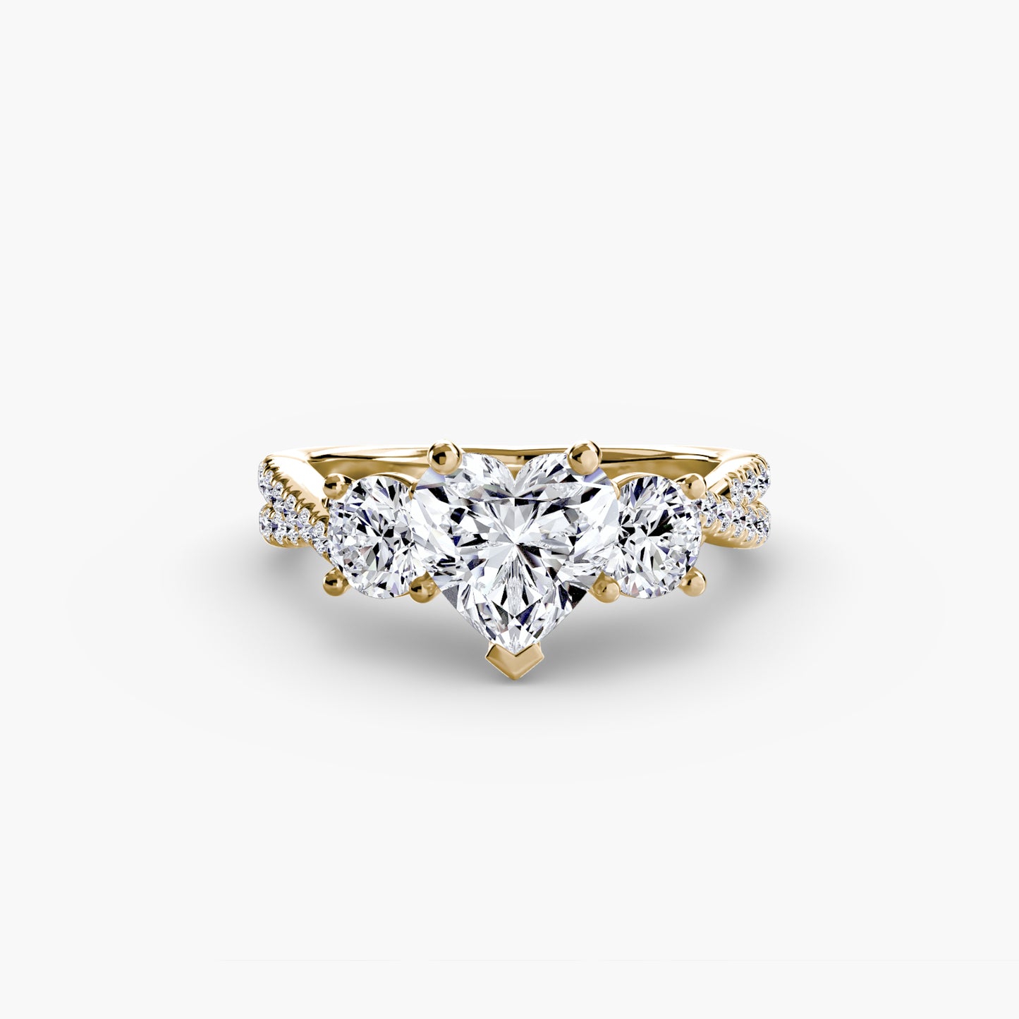 The "Vienna" Three-Stone with Pavé Band