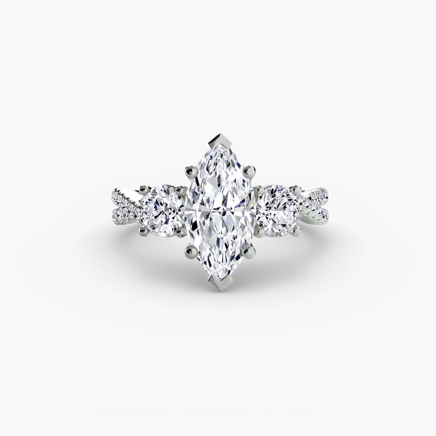 The "Vienna" Three-Stone with Pavé Band