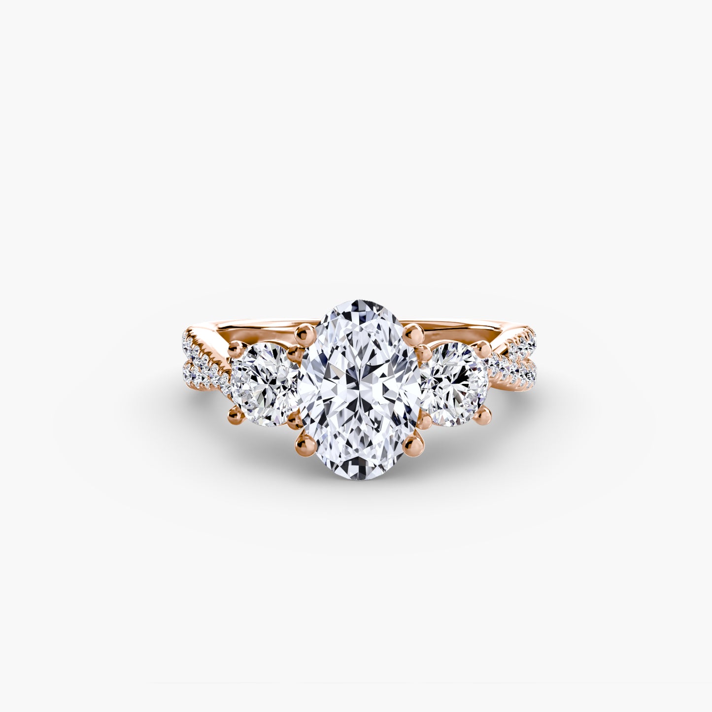 The "Vienna" Three-Stone with Pavé Band