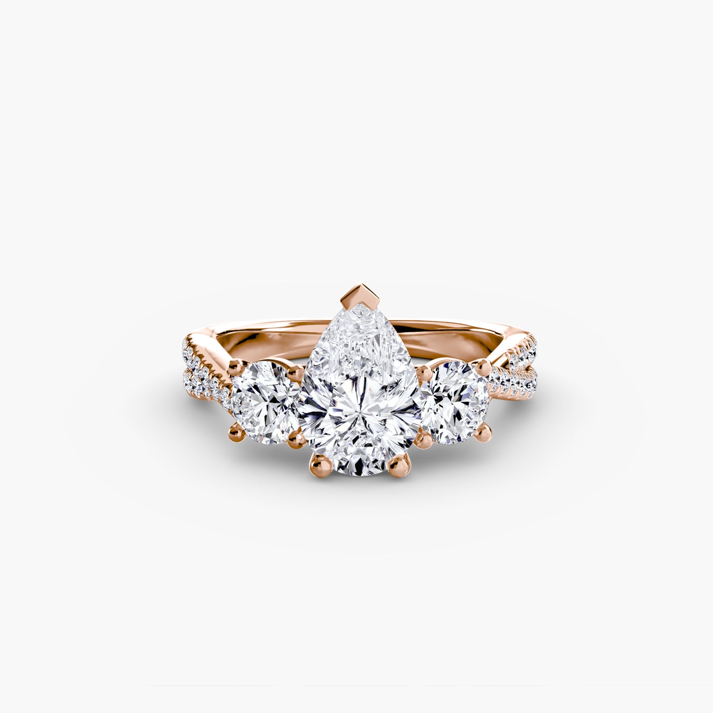 The "Vienna" Three-Stone with Pavé Band
