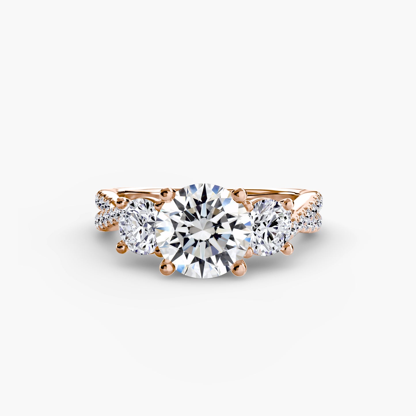 The "Vienna" Three-Stone with Pavé Band