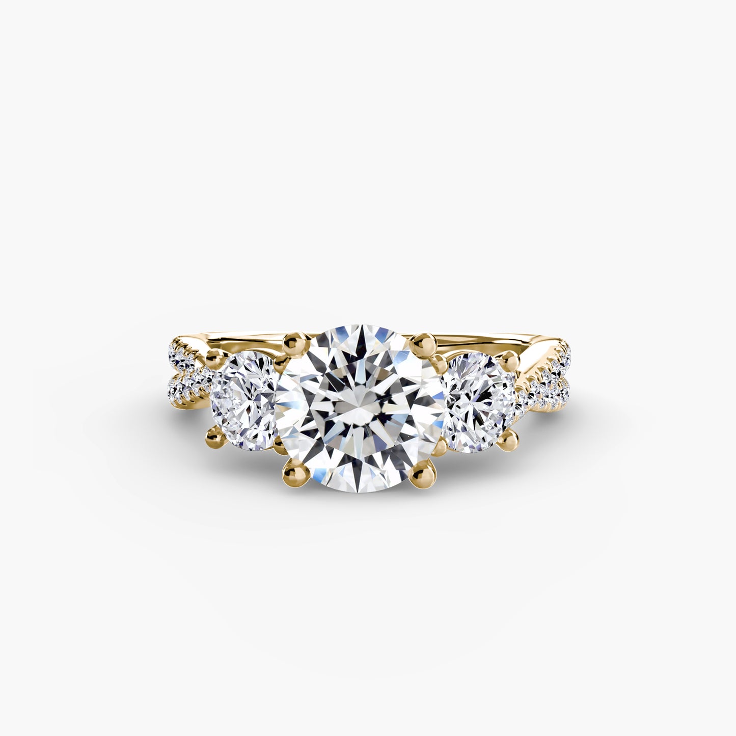 The "Vienna" Three-Stone with Pavé Band