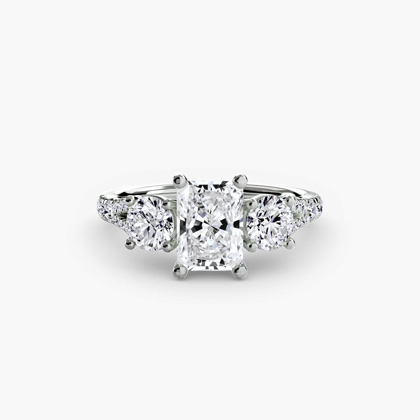 The "Loveland" Three-Stone with Pavé Band