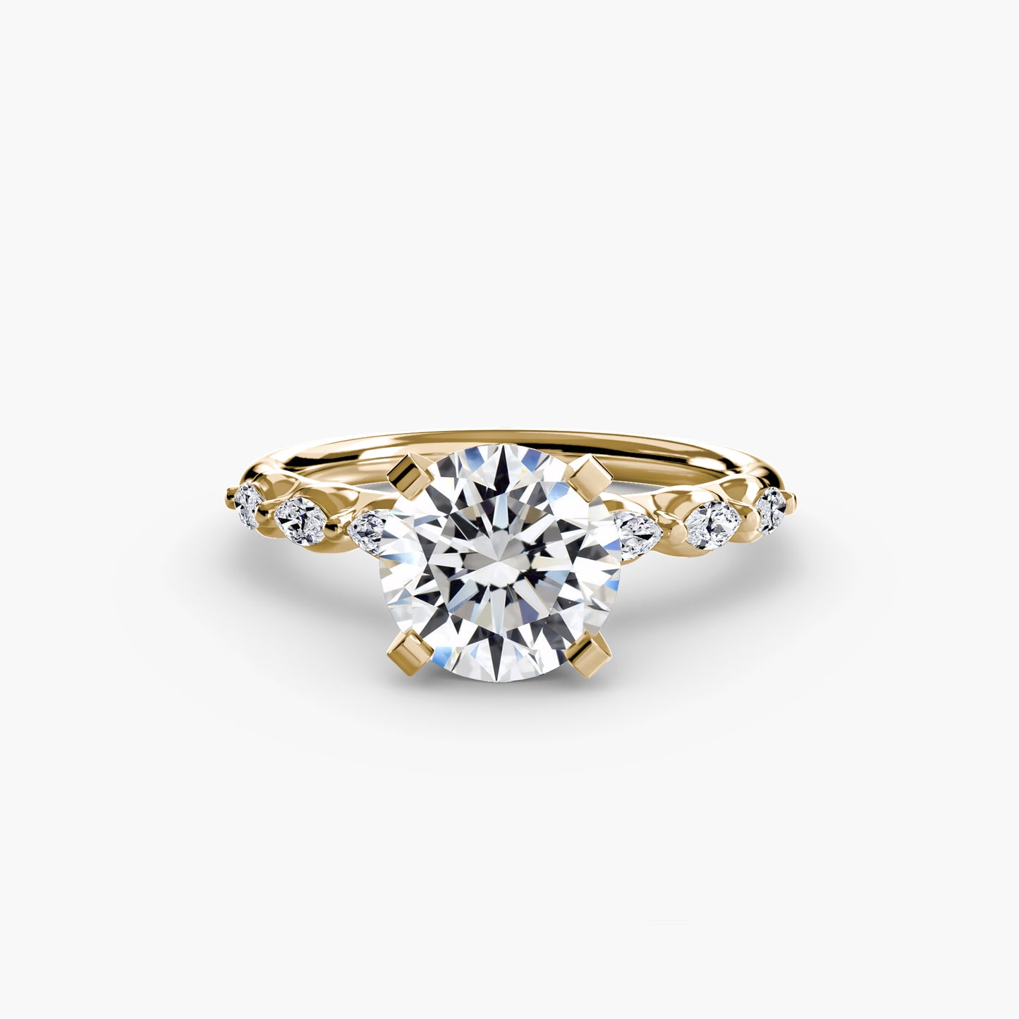 The "St. Moritz" Floral Accent Solitaire