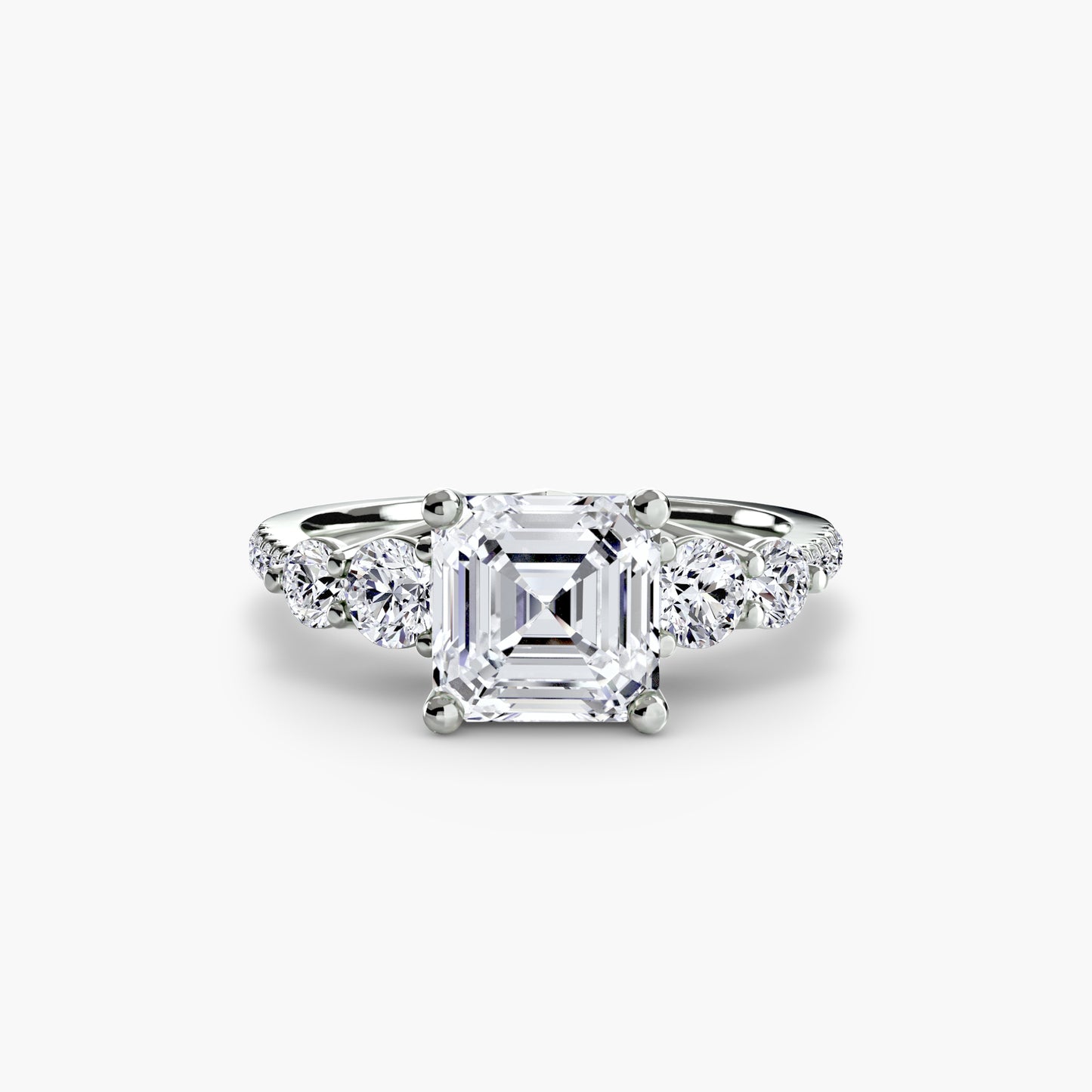 The "Tahiti" Five Stone Ring with Pavé Band