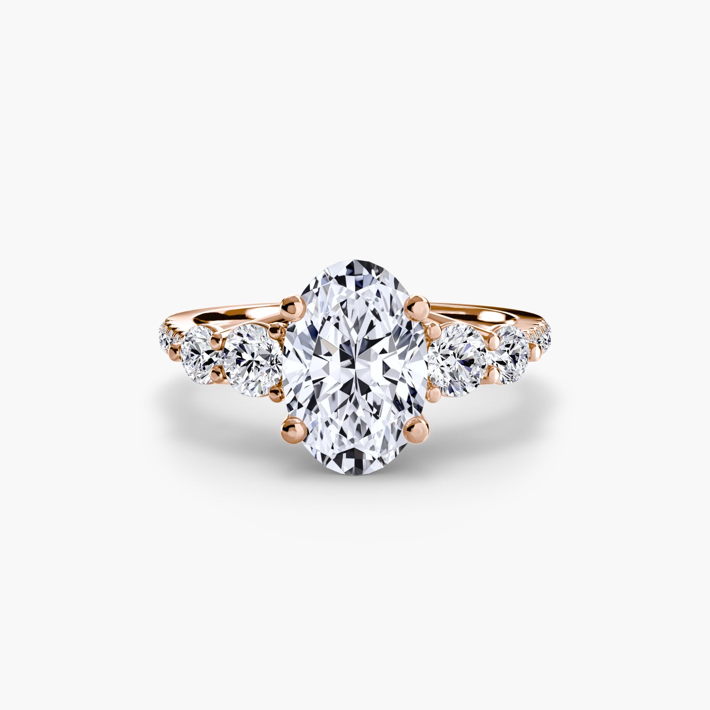 The "Tahiti" Five Stone Ring with Pavé Band