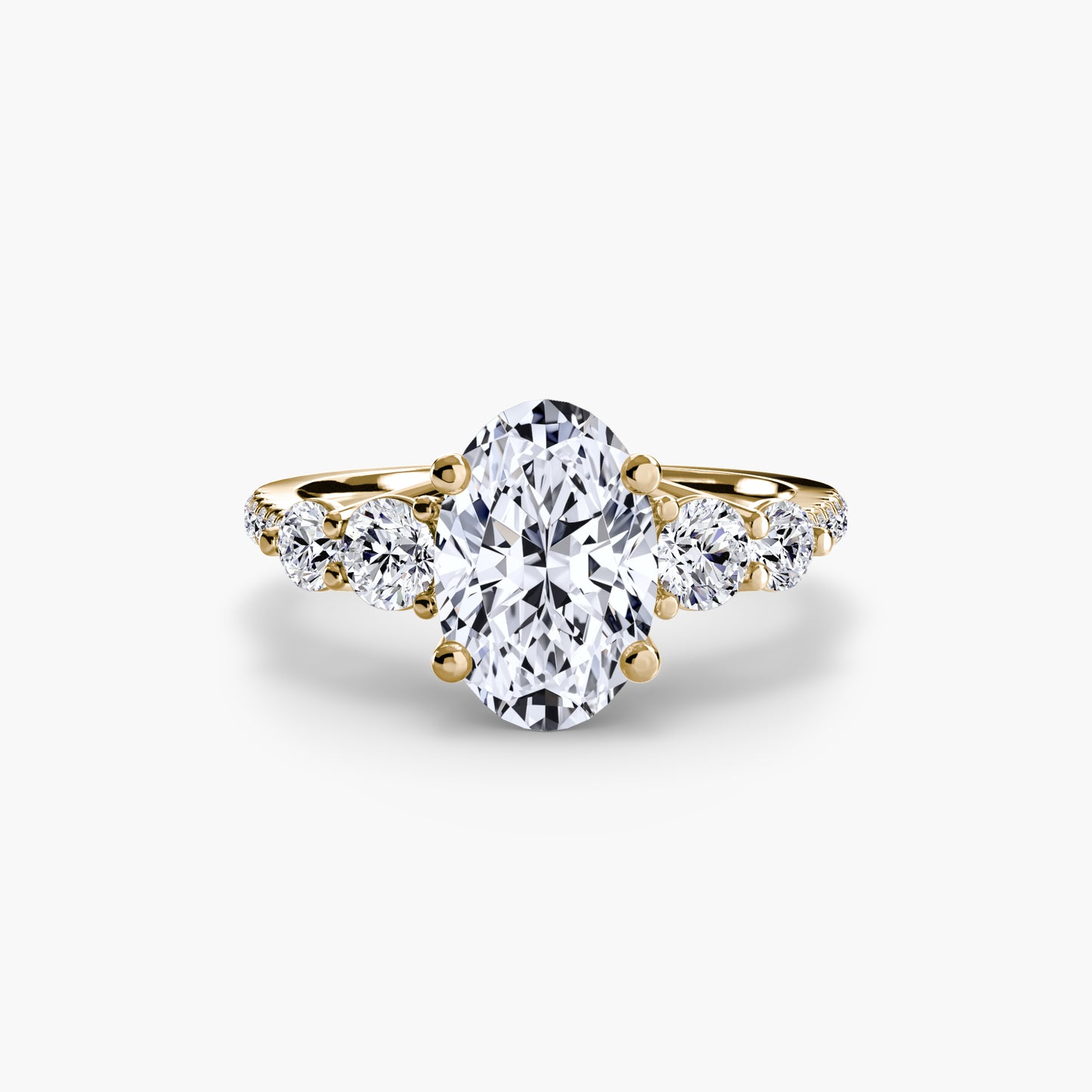 The "Tahiti" Five Stone Ring with Pavé Band