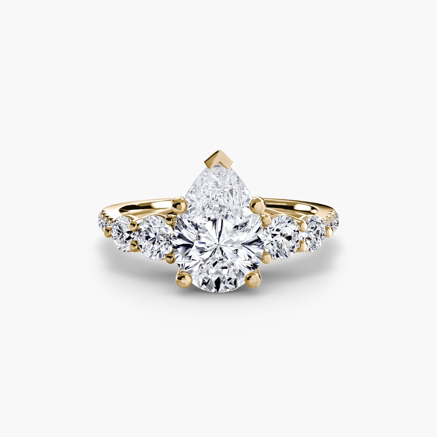 The "Tahiti" Five Stone Ring with Pavé Band