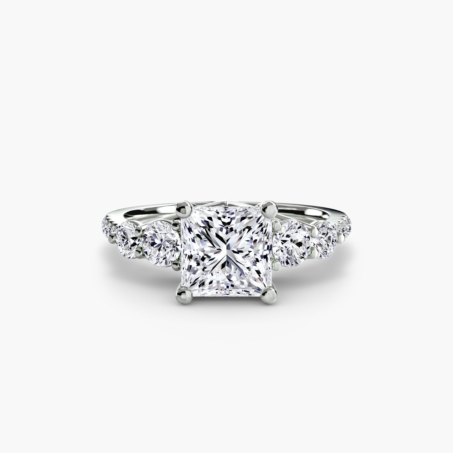 The "Tahiti" Five Stone Ring with Pavé Band