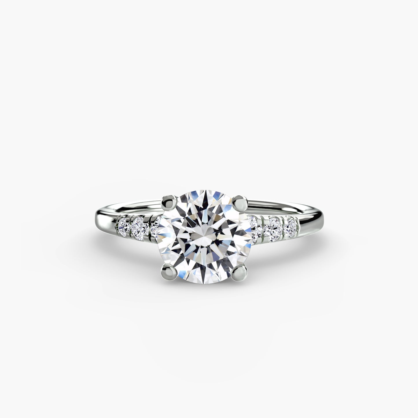 The "Charleston" Solitaire with Shoulder Accents