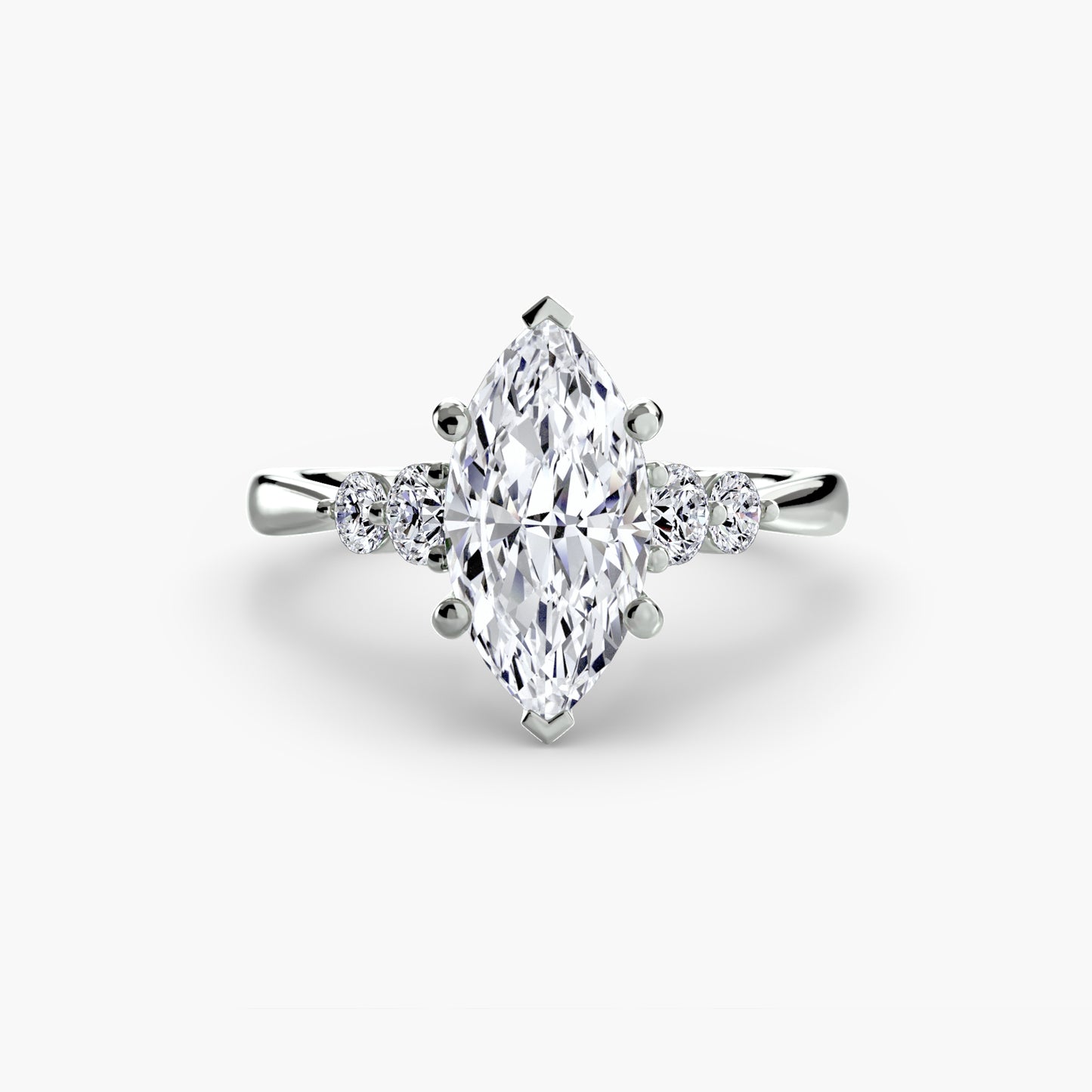 The "New Orleans" Solitaire with Shoulder Accents