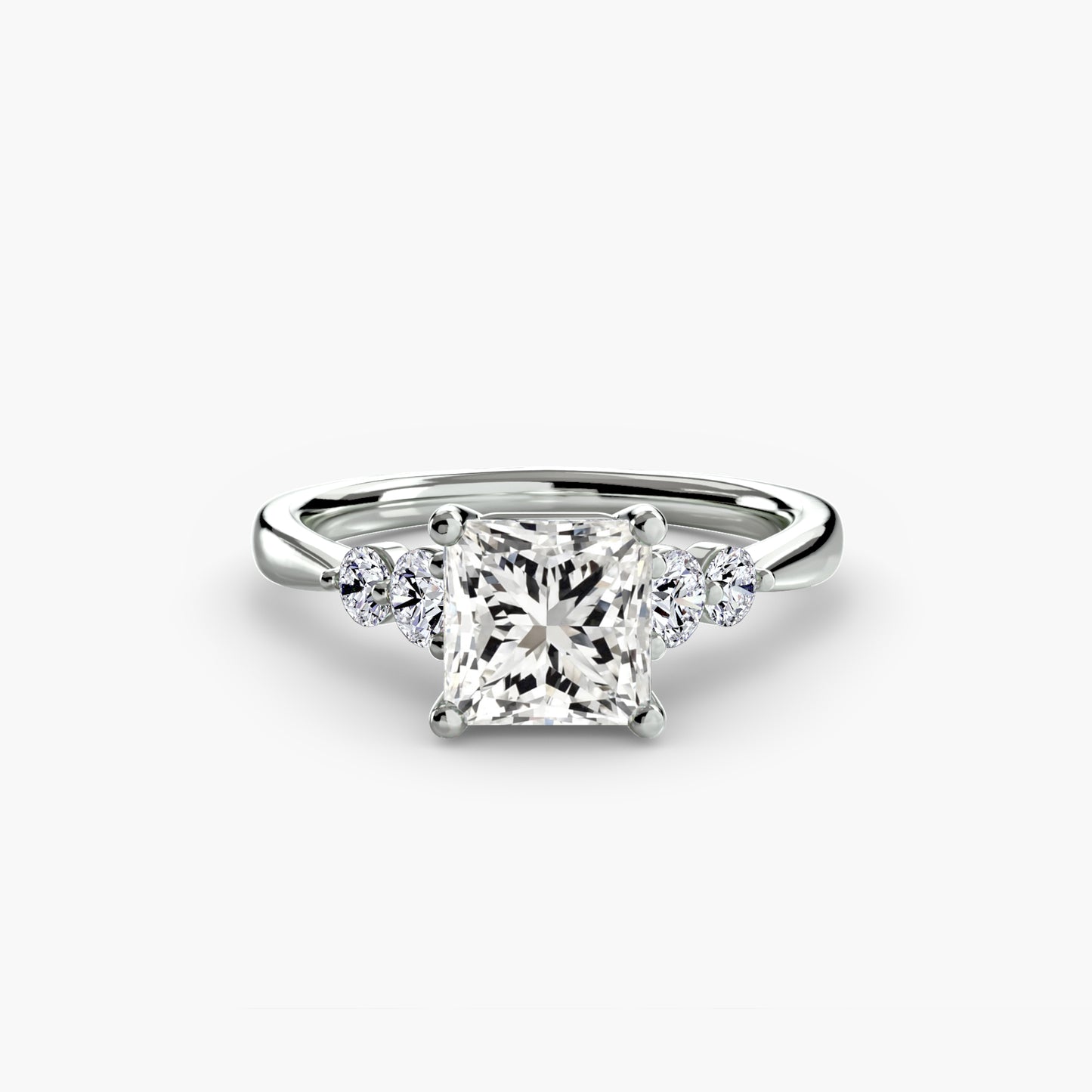 The "New Orleans" Solitaire with Shoulder Accents