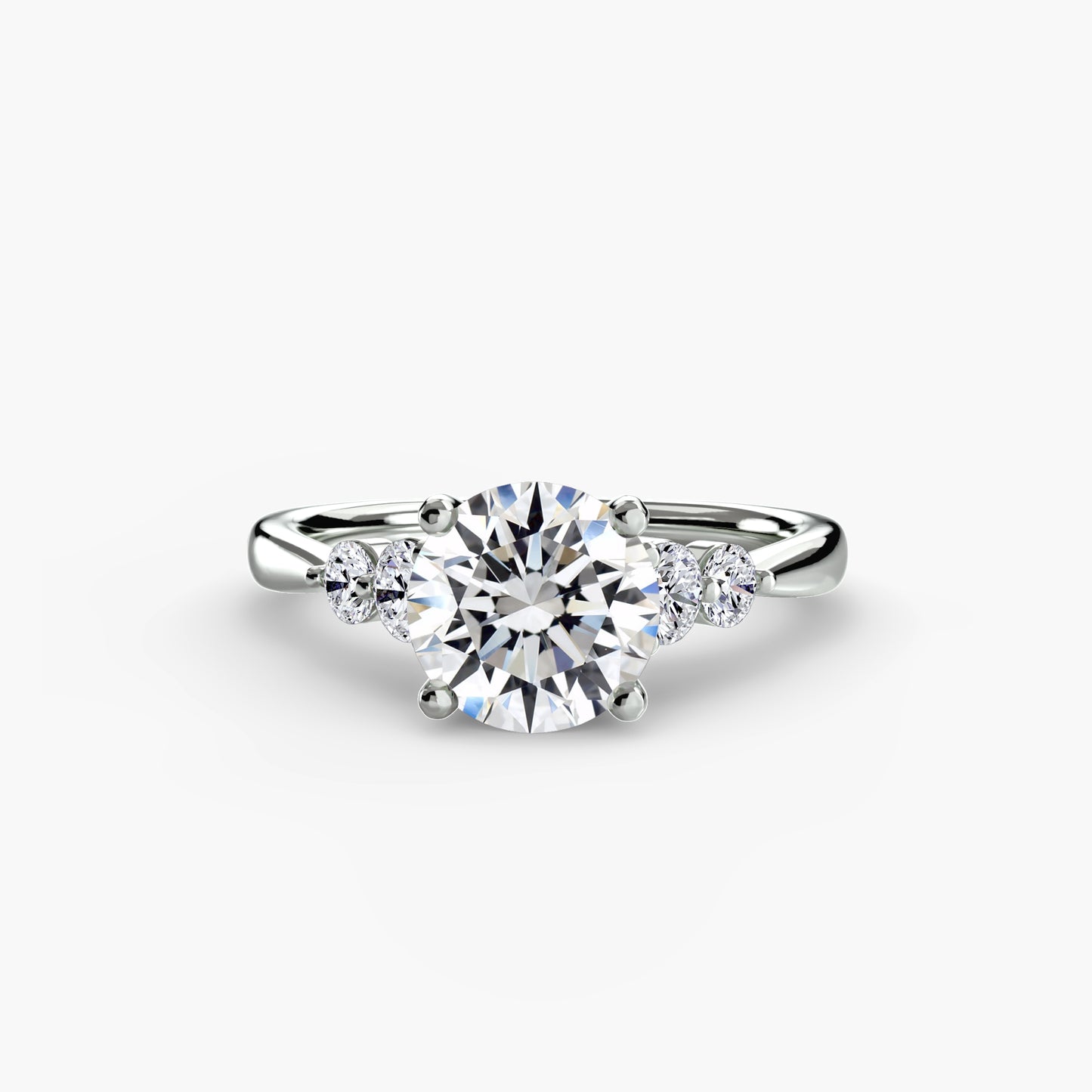 The "New Orleans" Solitaire with Shoulder Accents