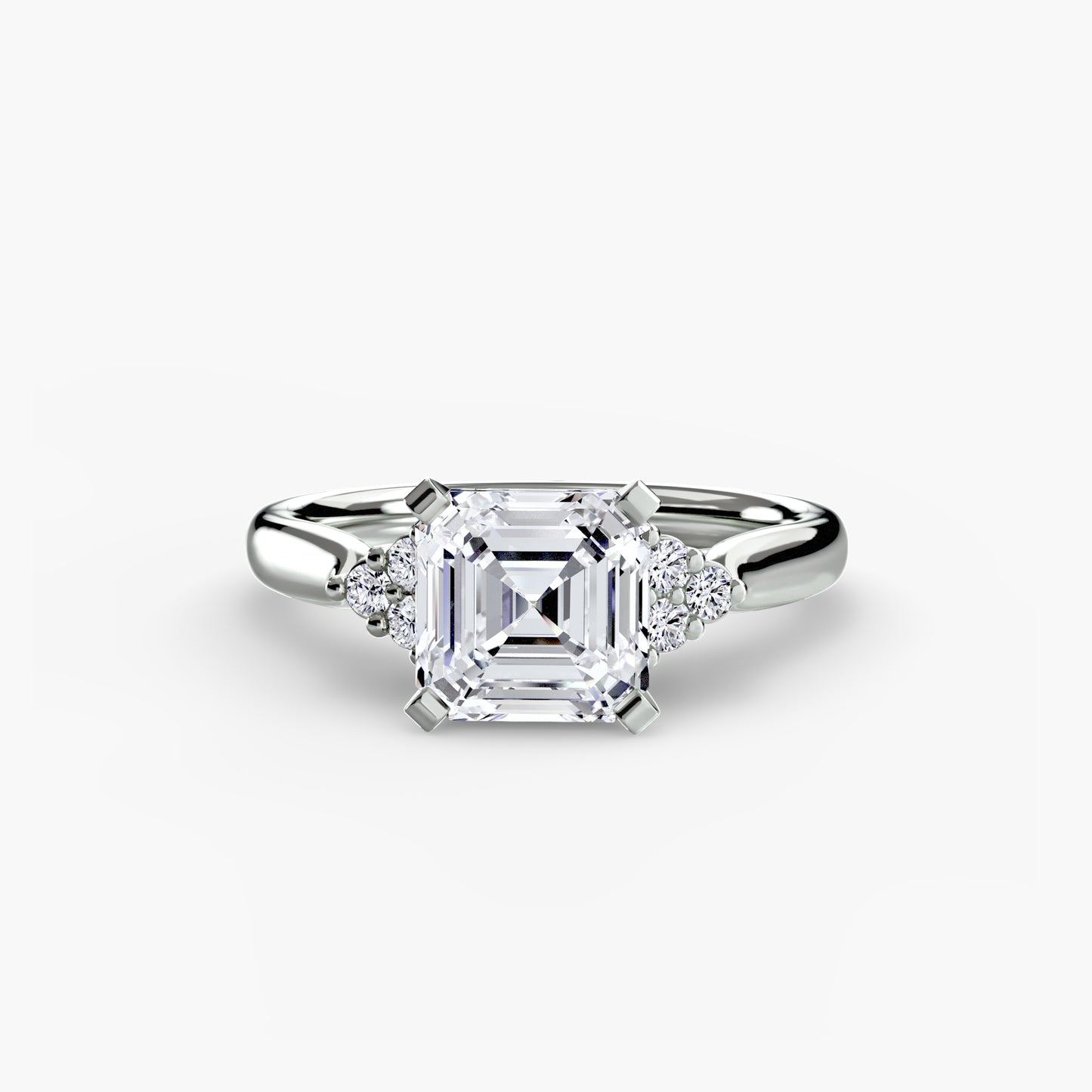 The "Maldives" Solitaire with Cluster Shoulders