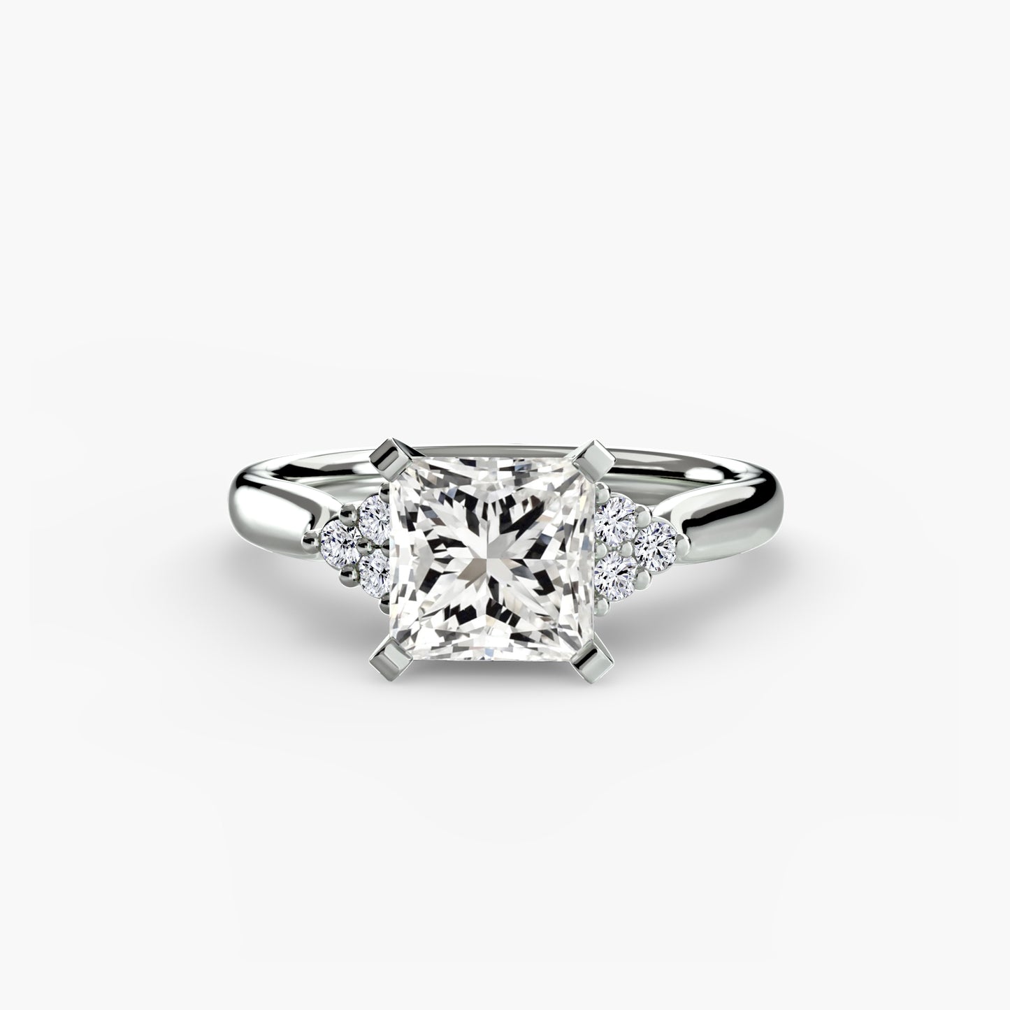 The "Maldives" Solitaire with Cluster Shoulders