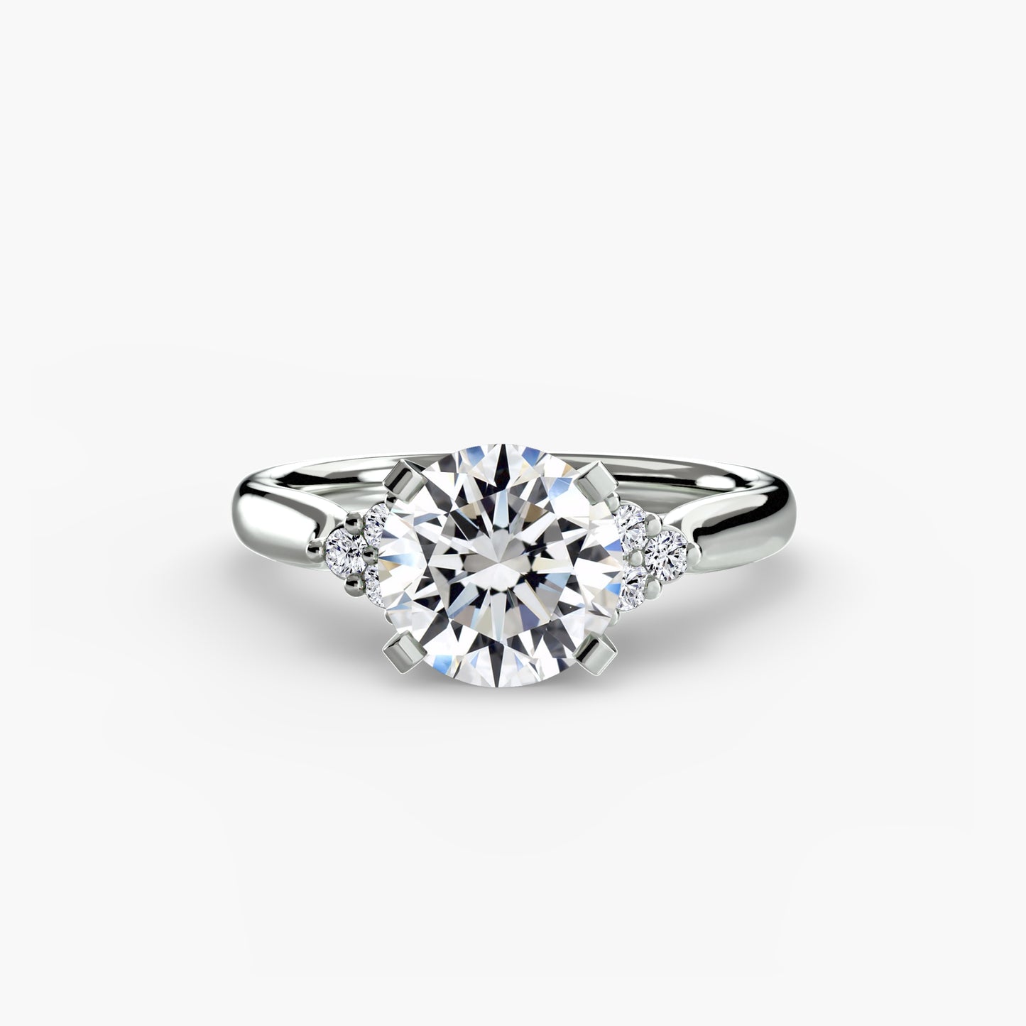 The "Maldives" Solitaire with Cluster Shoulders