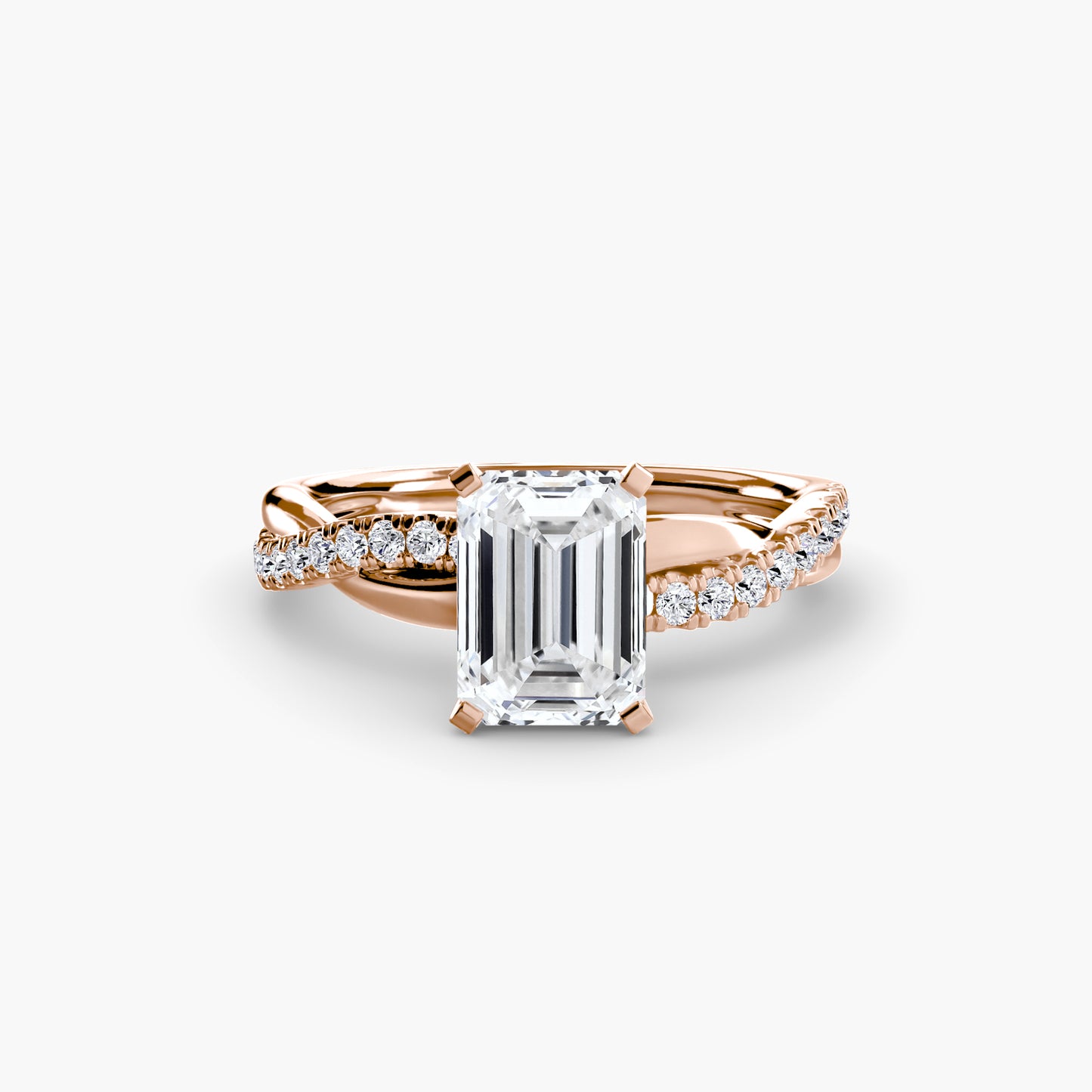 The "Amsterdam" Emerald Twist Pavé Ring