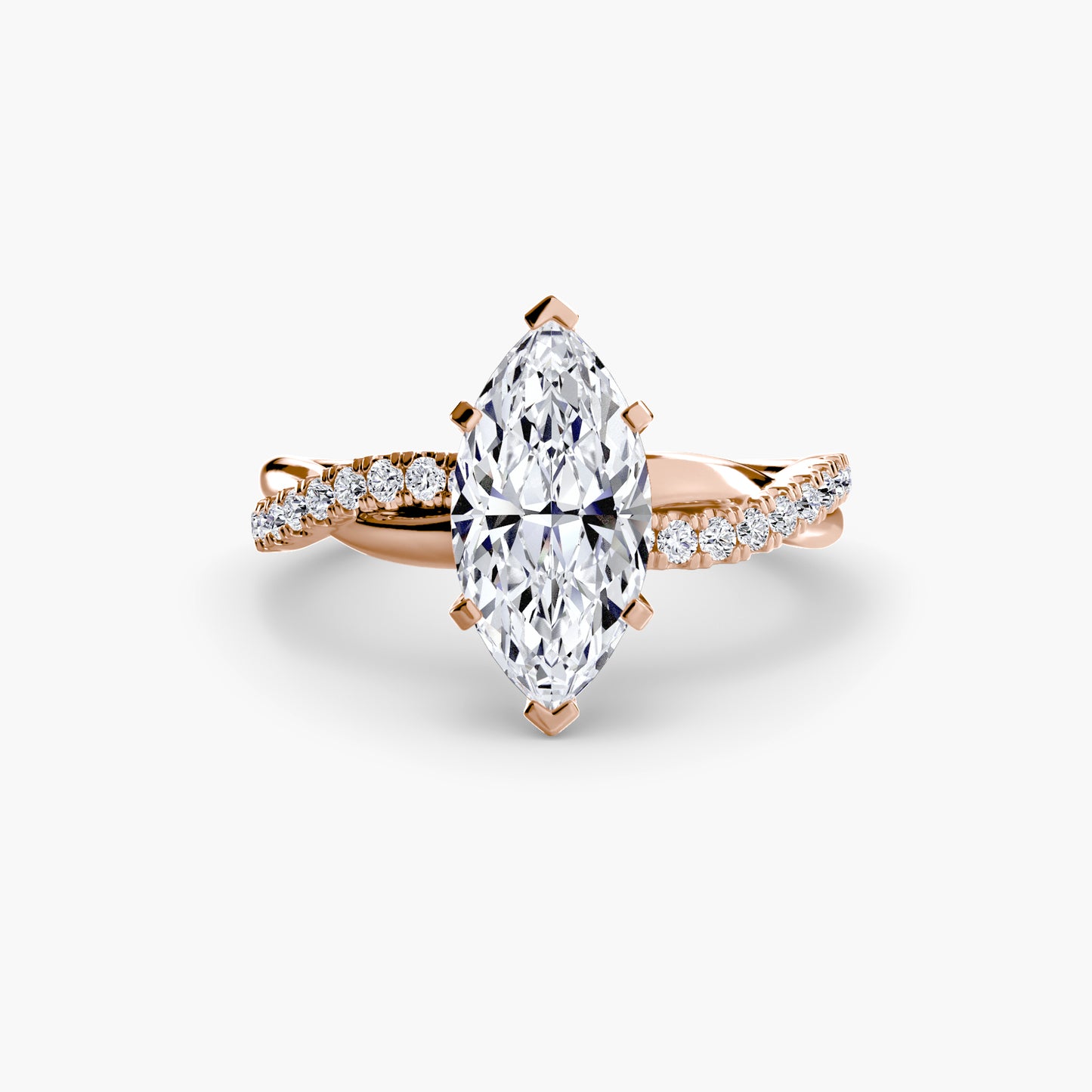 The "Amsterdam" Emerald Twist Pavé Ring