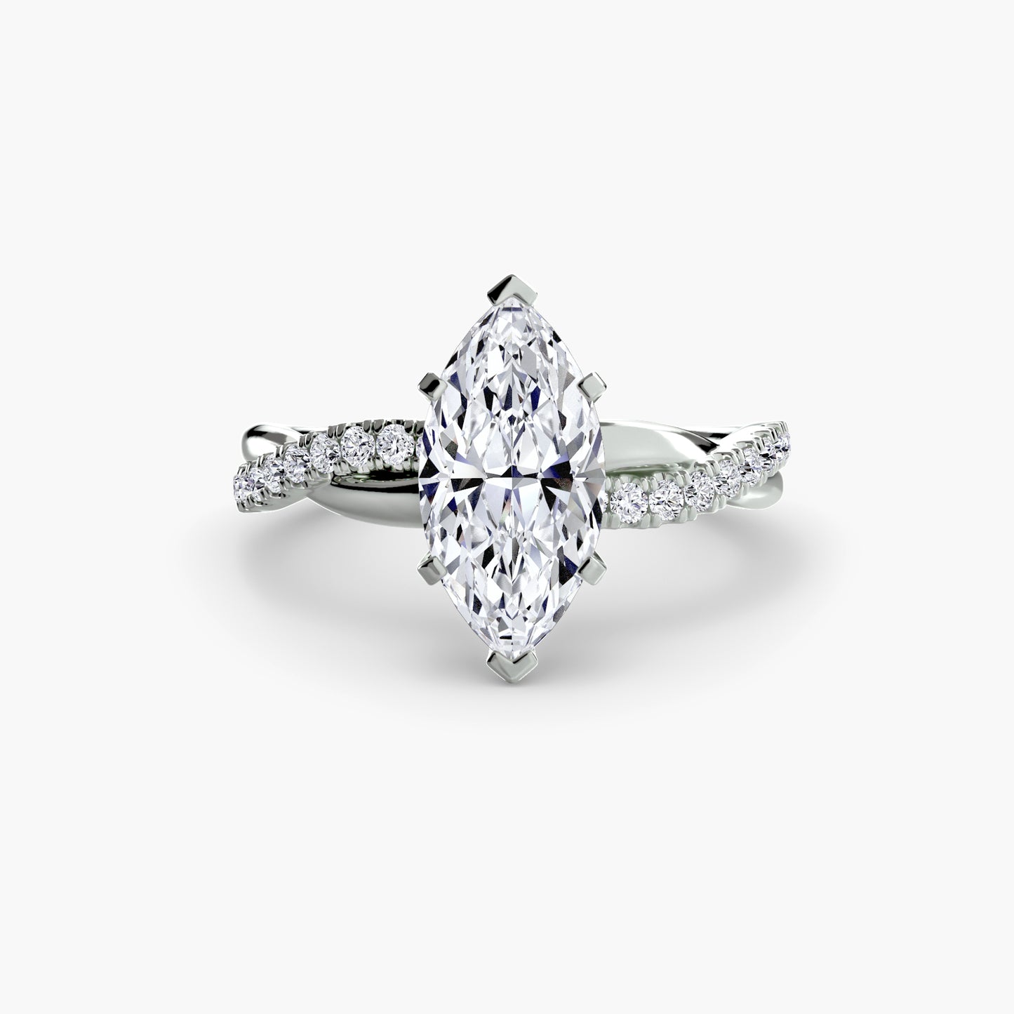 The "Amsterdam" Emerald Twist Pavé Ring