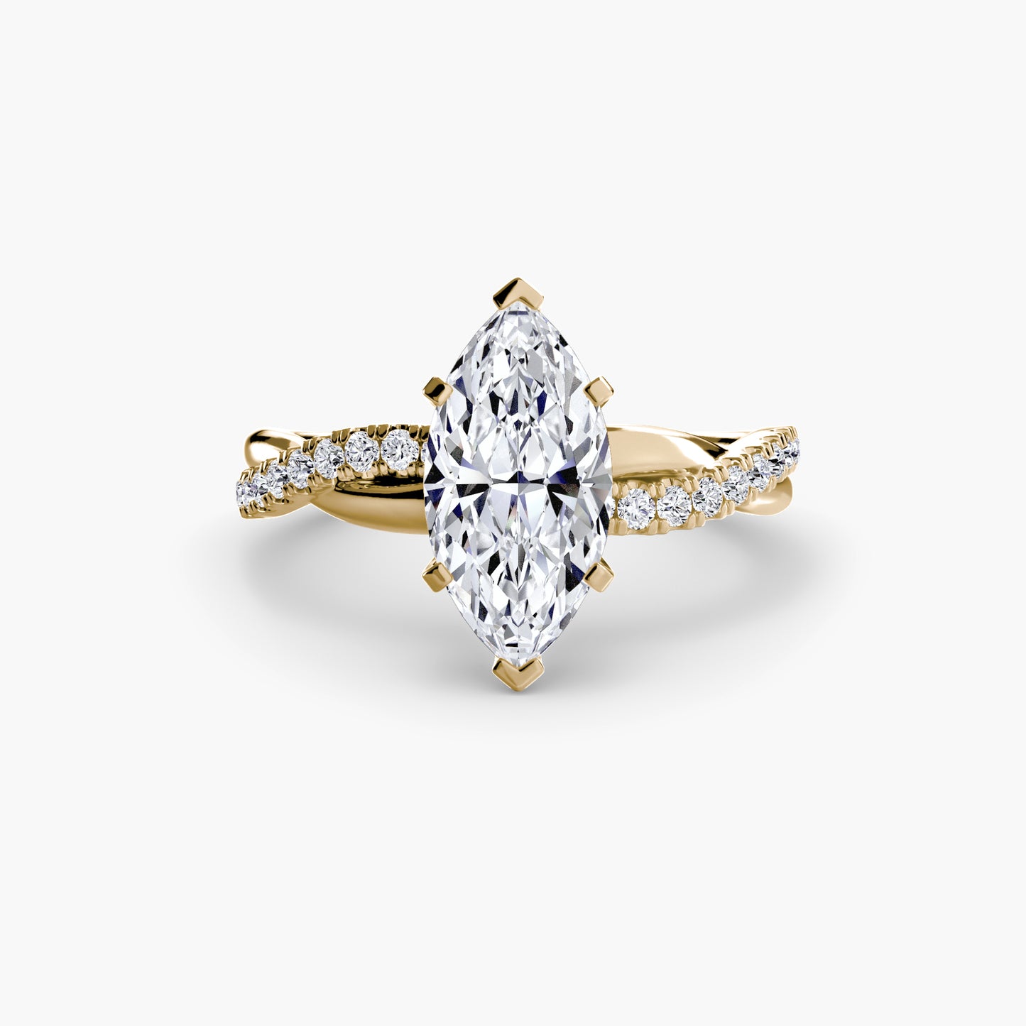 The "Amsterdam" Emerald Twist Pavé Ring
