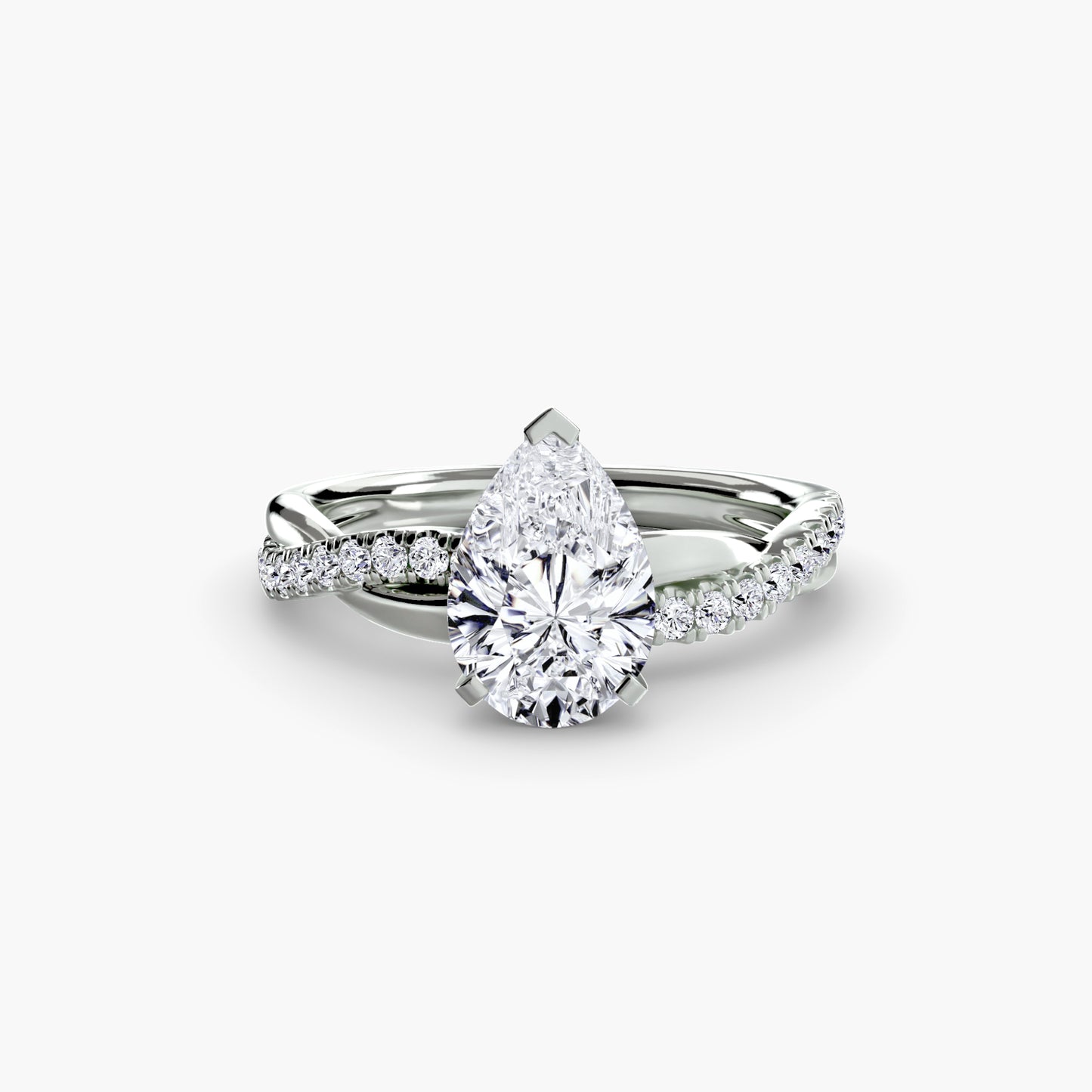 The "Amsterdam" Emerald Twist Pavé Ring