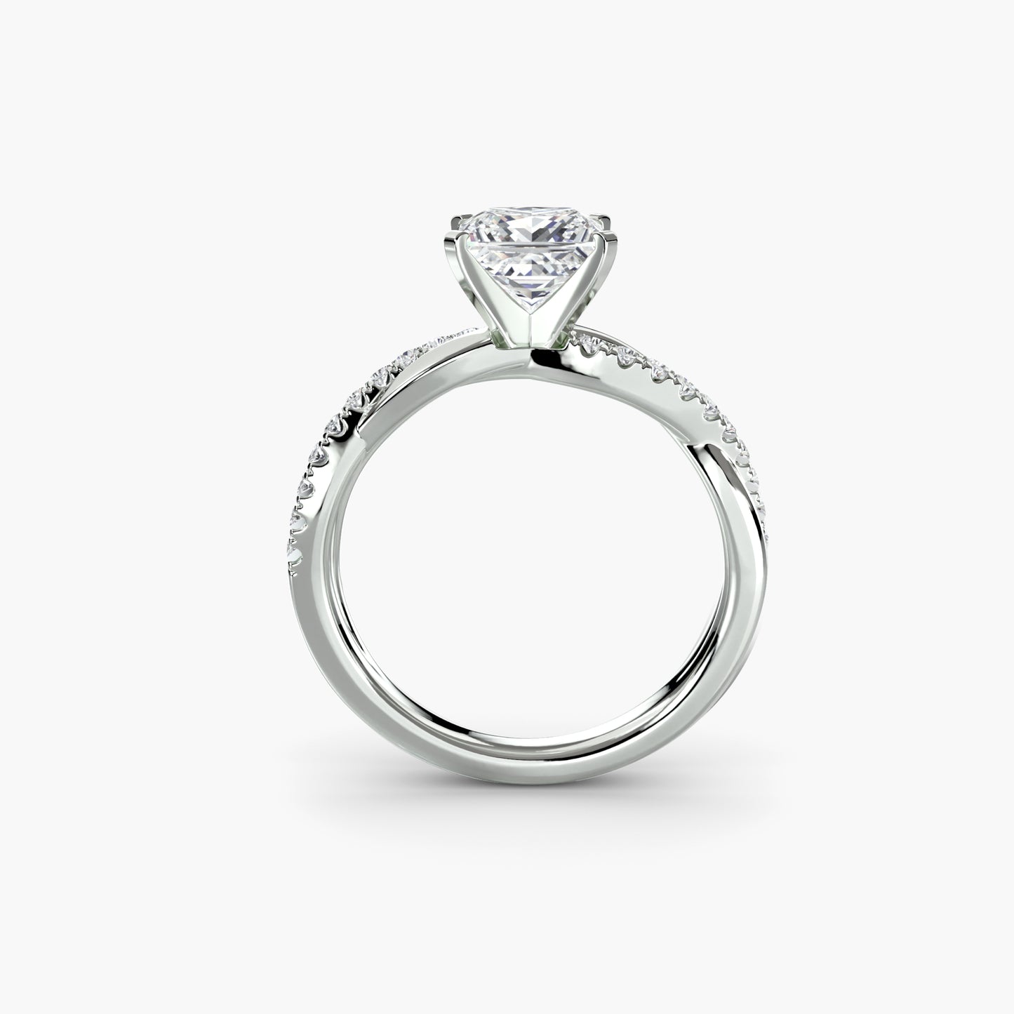The "Amsterdam" Emerald Twist Pavé Ring