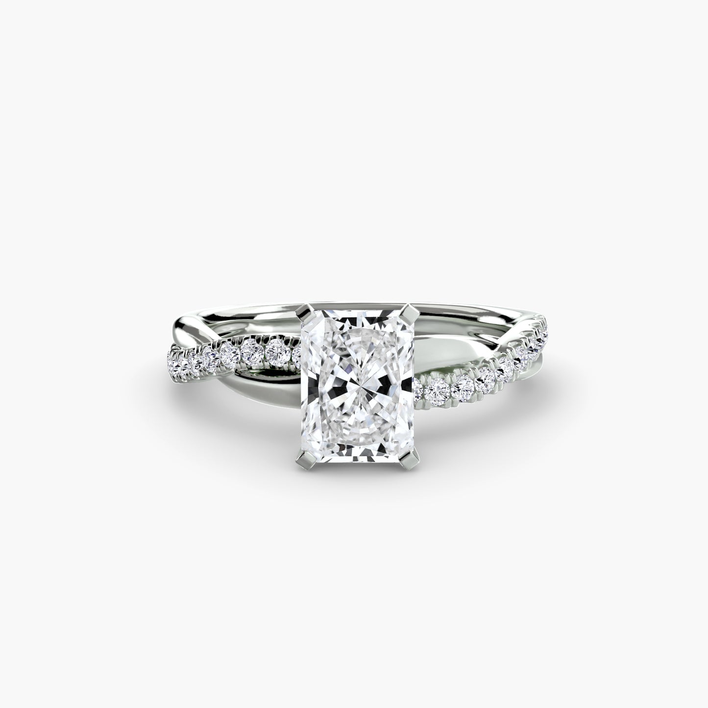 The "Amsterdam" Emerald Twist Pavé Ring