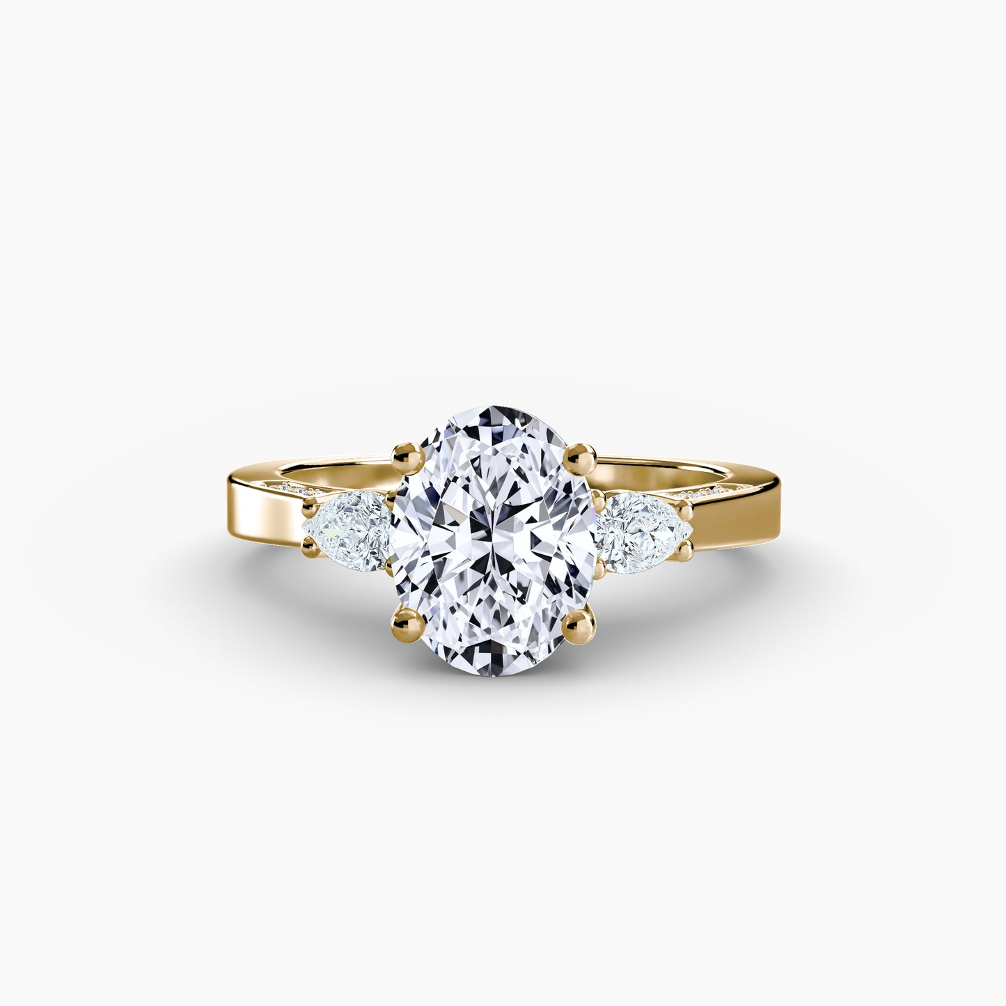 The "Monaco" Three Stone Pavé Shoulder Ring