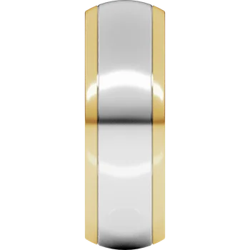 14K Two-Tone Gold Comfort Fit Half Round Wedding Band (In Stock in a Size 10.5)