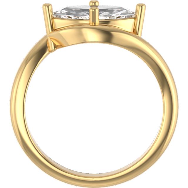 "The Bayleigh" 2 Carat Marquise Lab Grown Diamond set East/West in a 14k Yellow Gold Bypass Setting