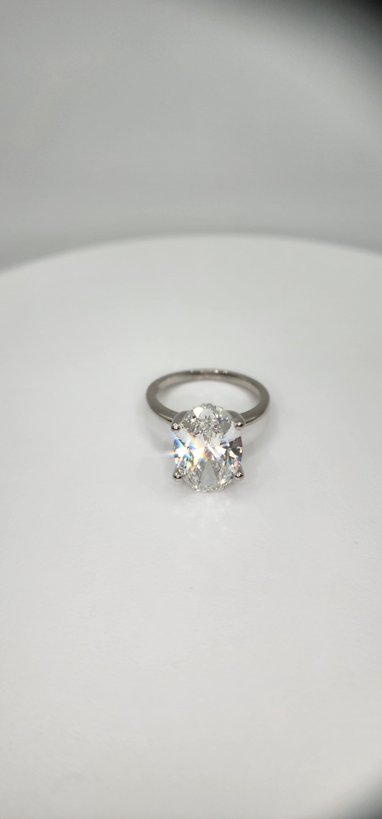 "The Classic" 5 Carat Oval Lab Grown Diamond Solitaire, F, VS1 set in 14k White Gold