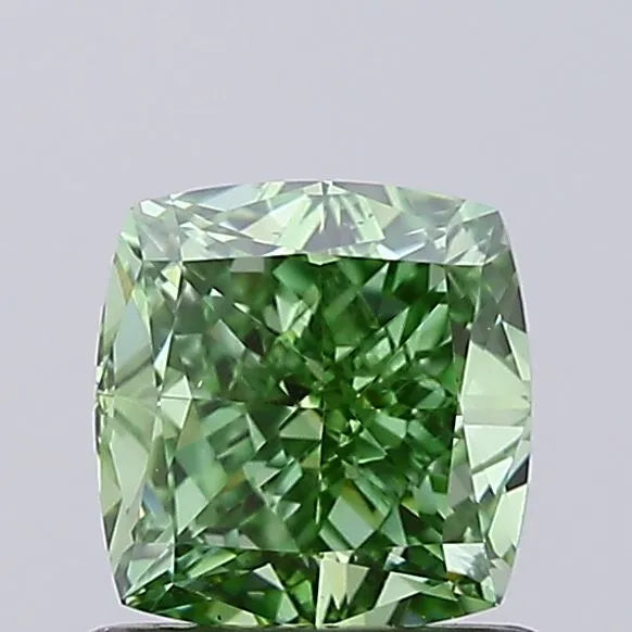 1.00ct Cushion modified Lab Grown Diamond (Colour Fancy Vivid Green, Clarity VS1, IGI Certified)