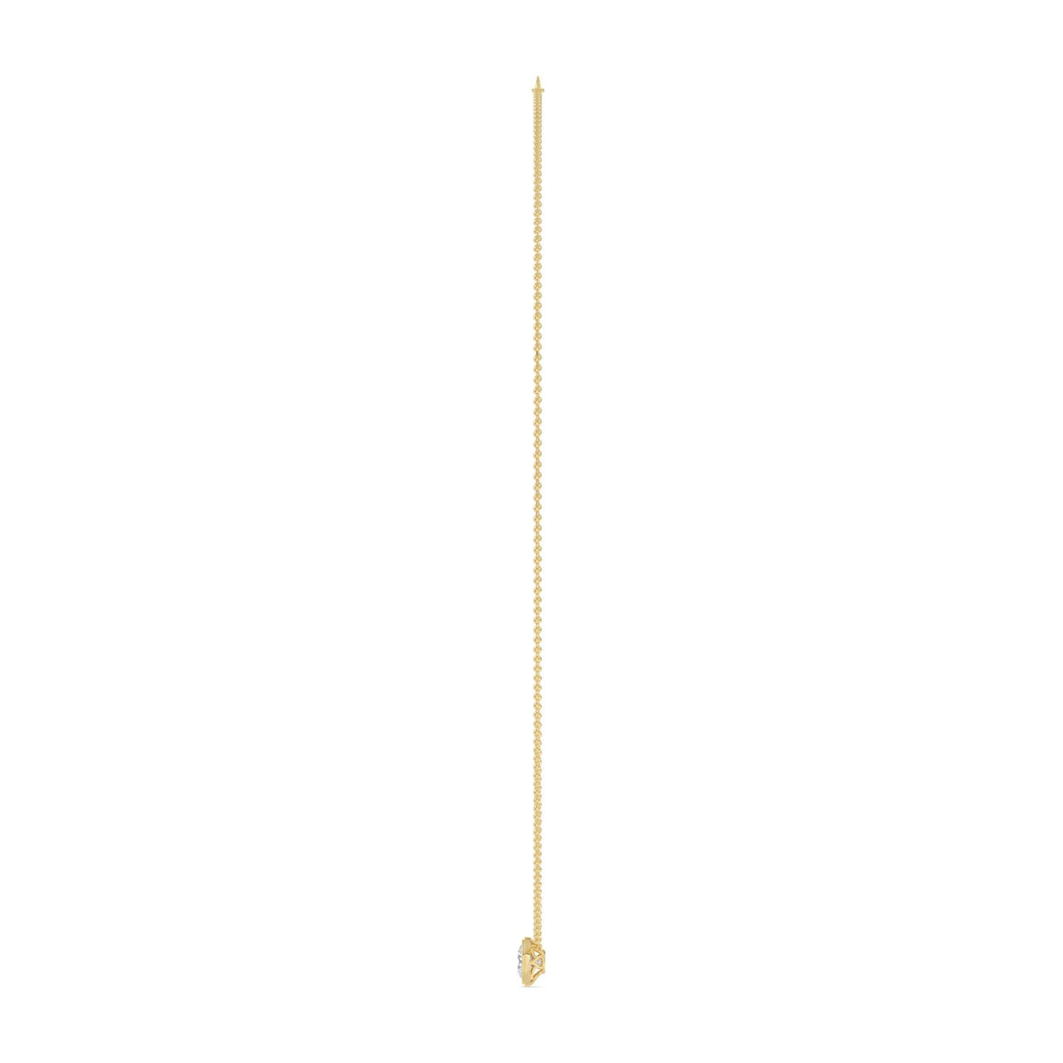 2 carat Bezel Set Pendant Necklace, 10K White or Yellow Gold Lab Grown Diamond 16"